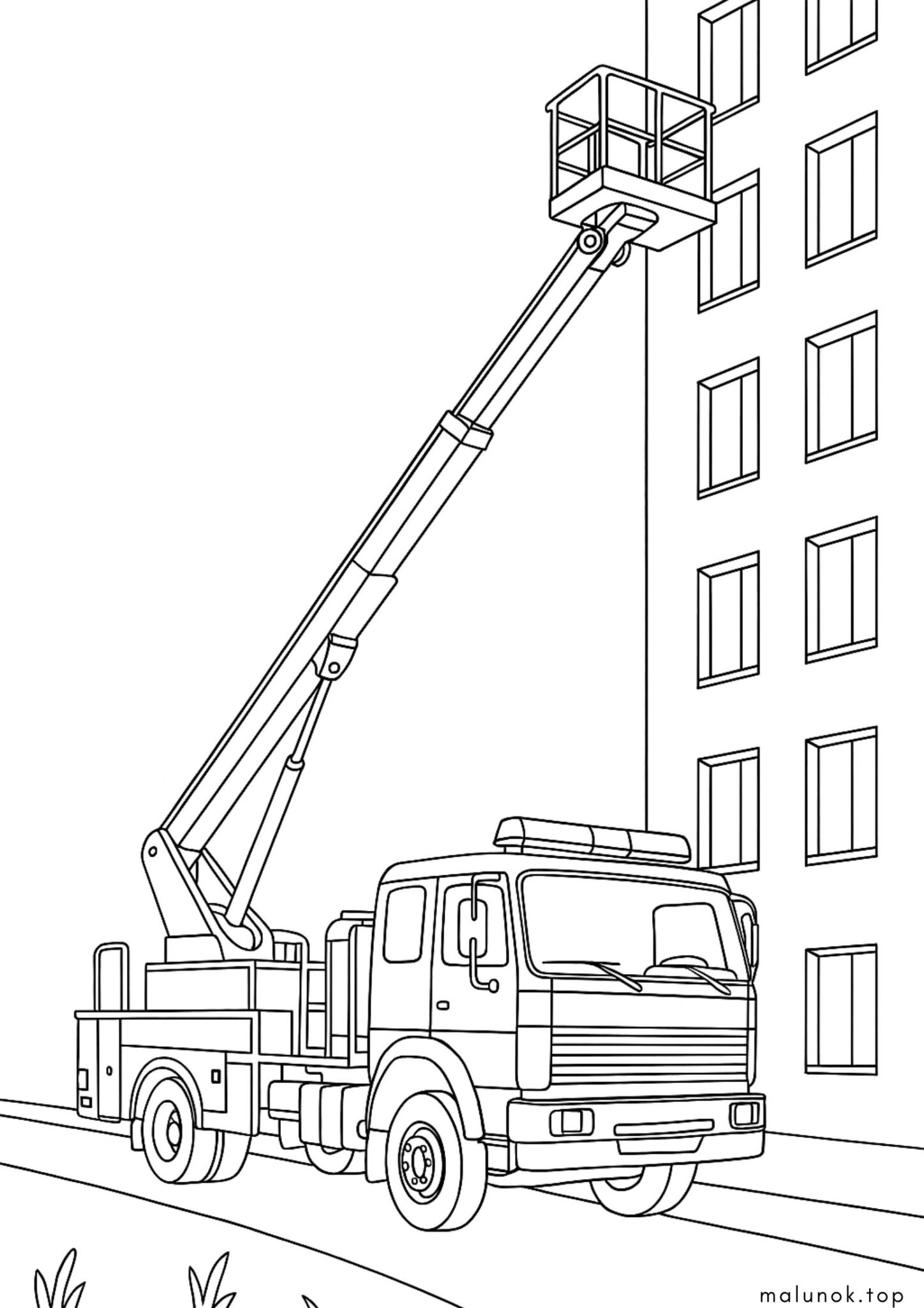 Раскраска Автовежа для висотних робіт
