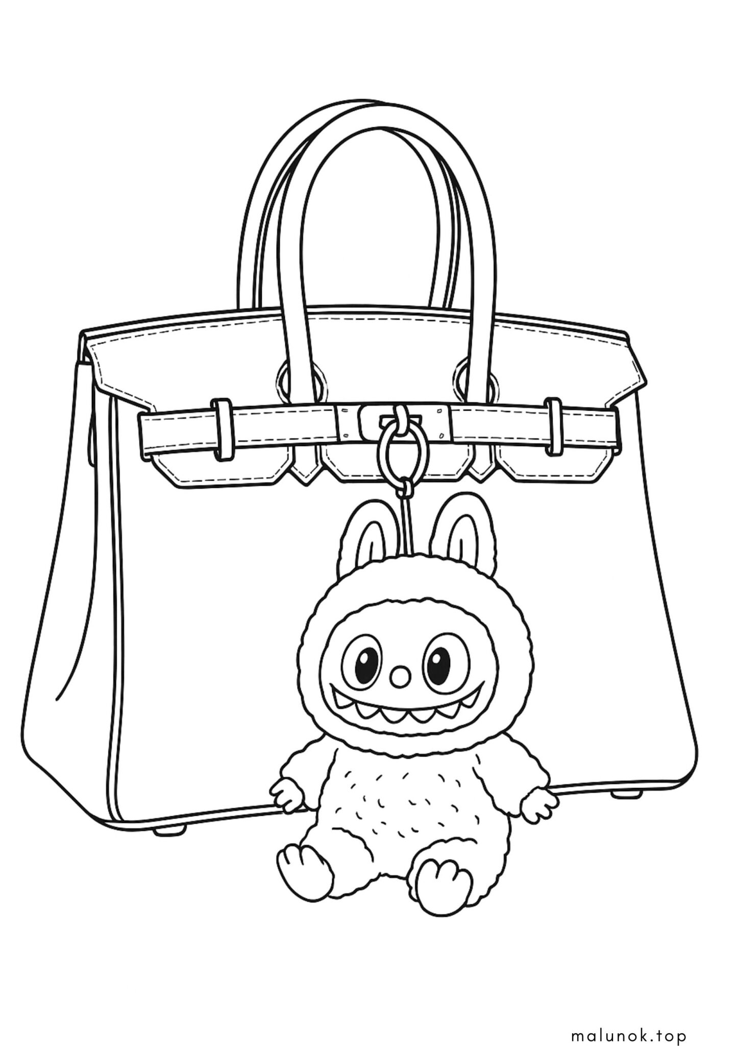 Раскраска Іграшка-брелок Лабубу Раскраска Іграшка-брелок Лабубу