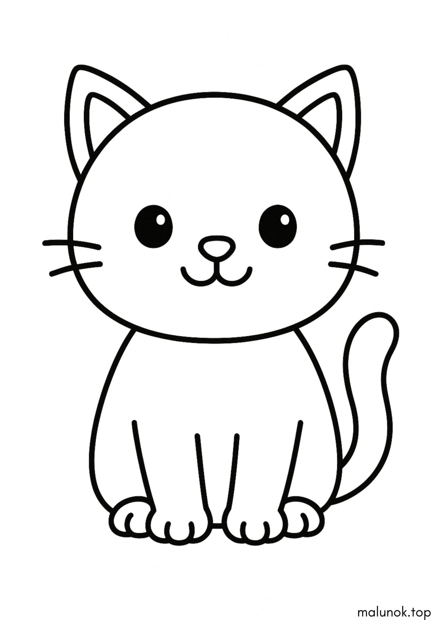 Раскраска Котик для маленьких