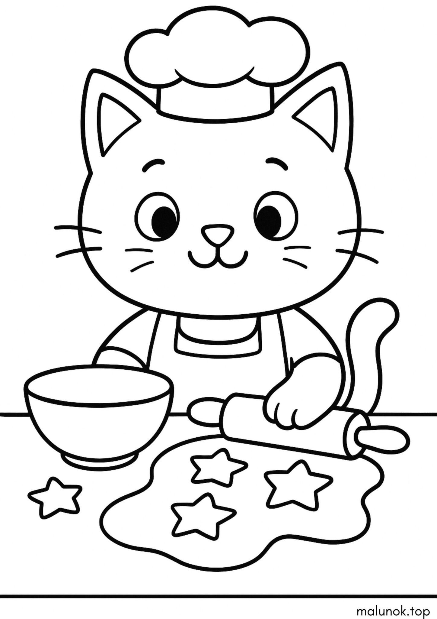 Раскраска Котик-пекар