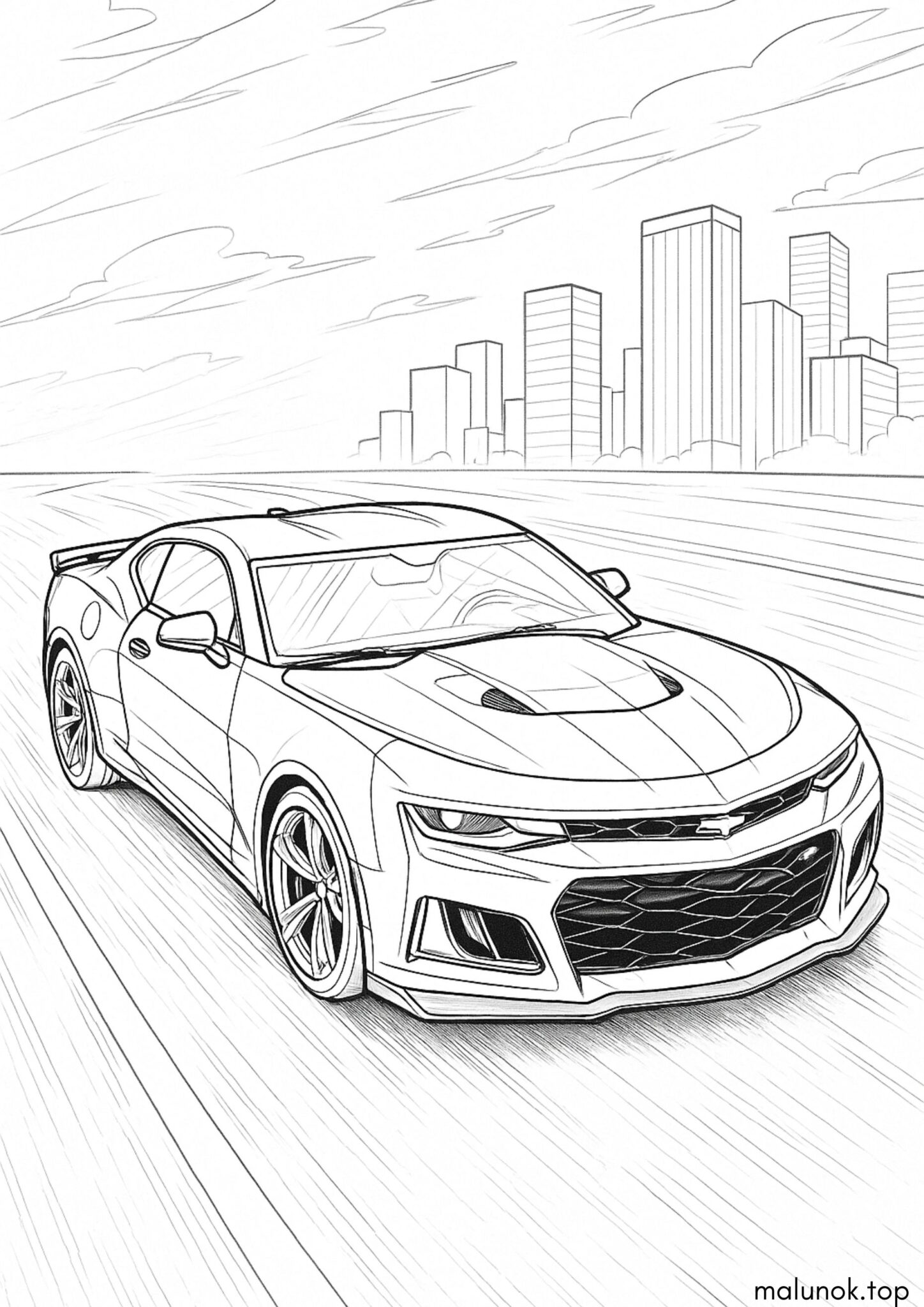 Раскраска Крута машина Камаро
