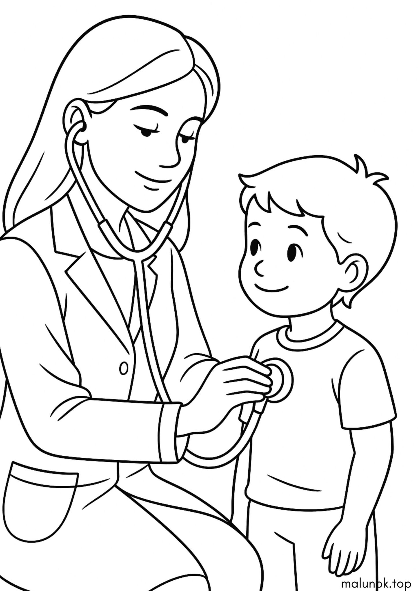 Раскраска Лікар лікує пацієнта