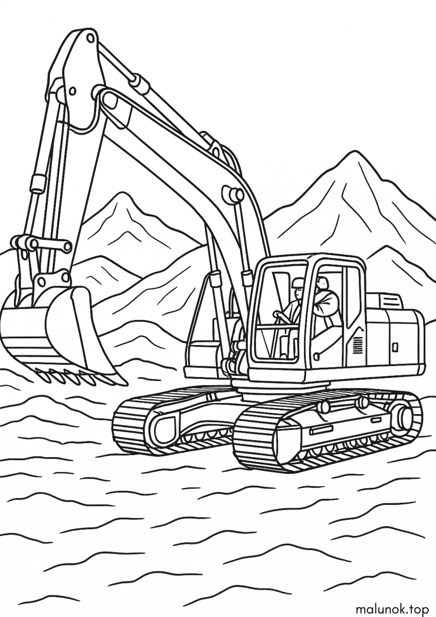 Раскраска Машина Екскаватор