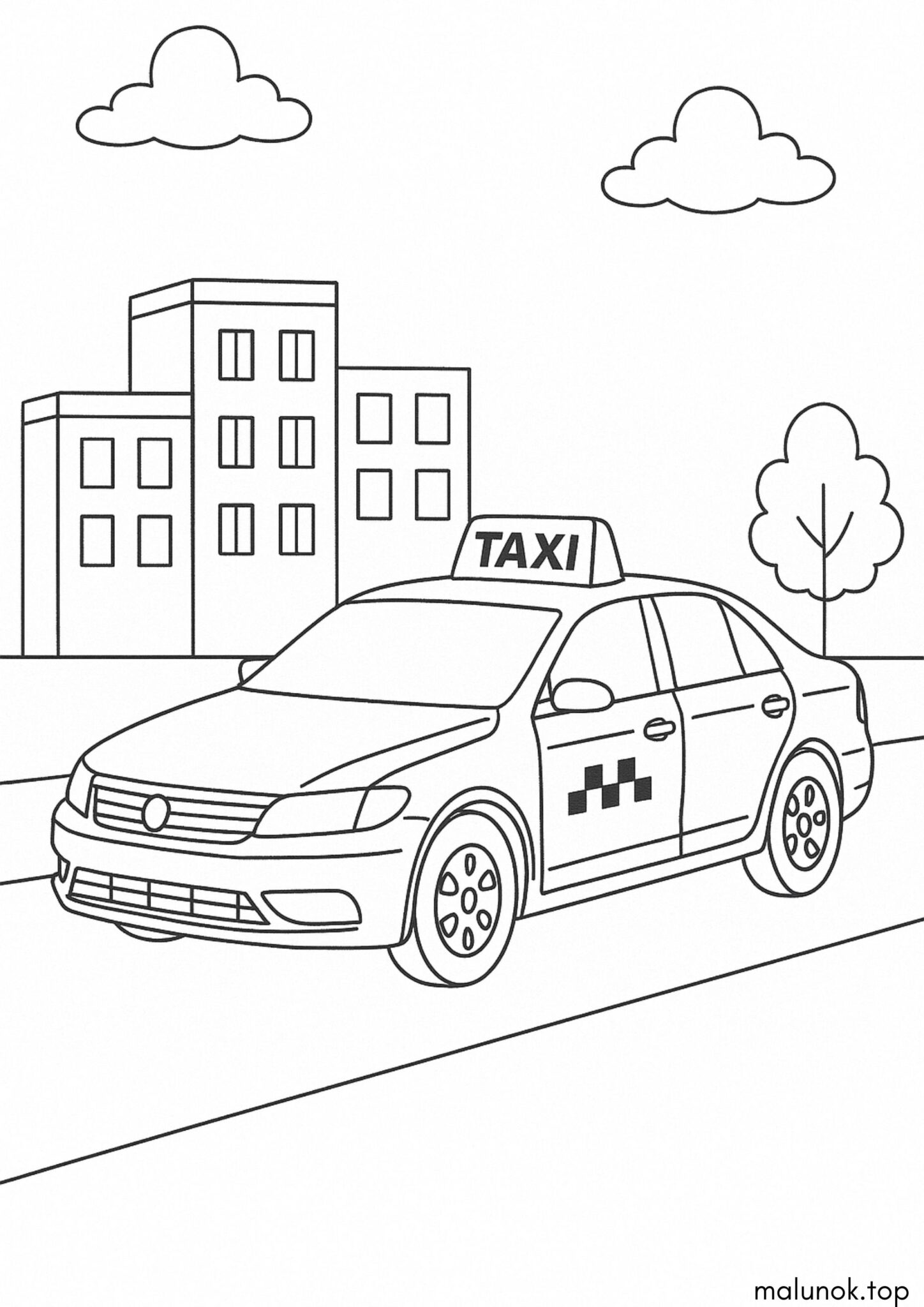 Раскраска Машина таксі