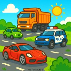 Розмальовки машин для хлопчиків та дівчаток - роздрукувати безкоштовно А4, скачати розфарбовки