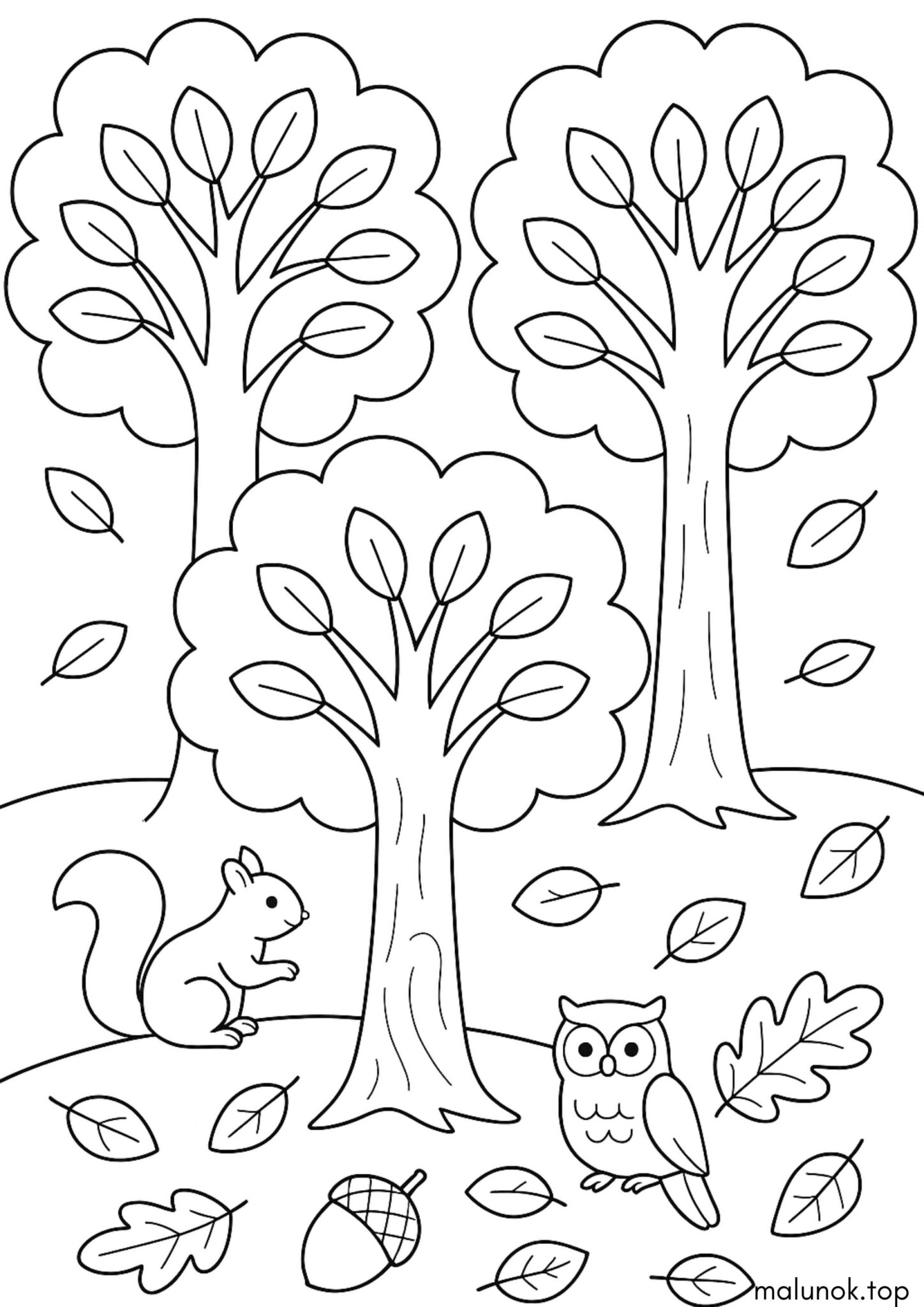 Раскраска Осінні дерева