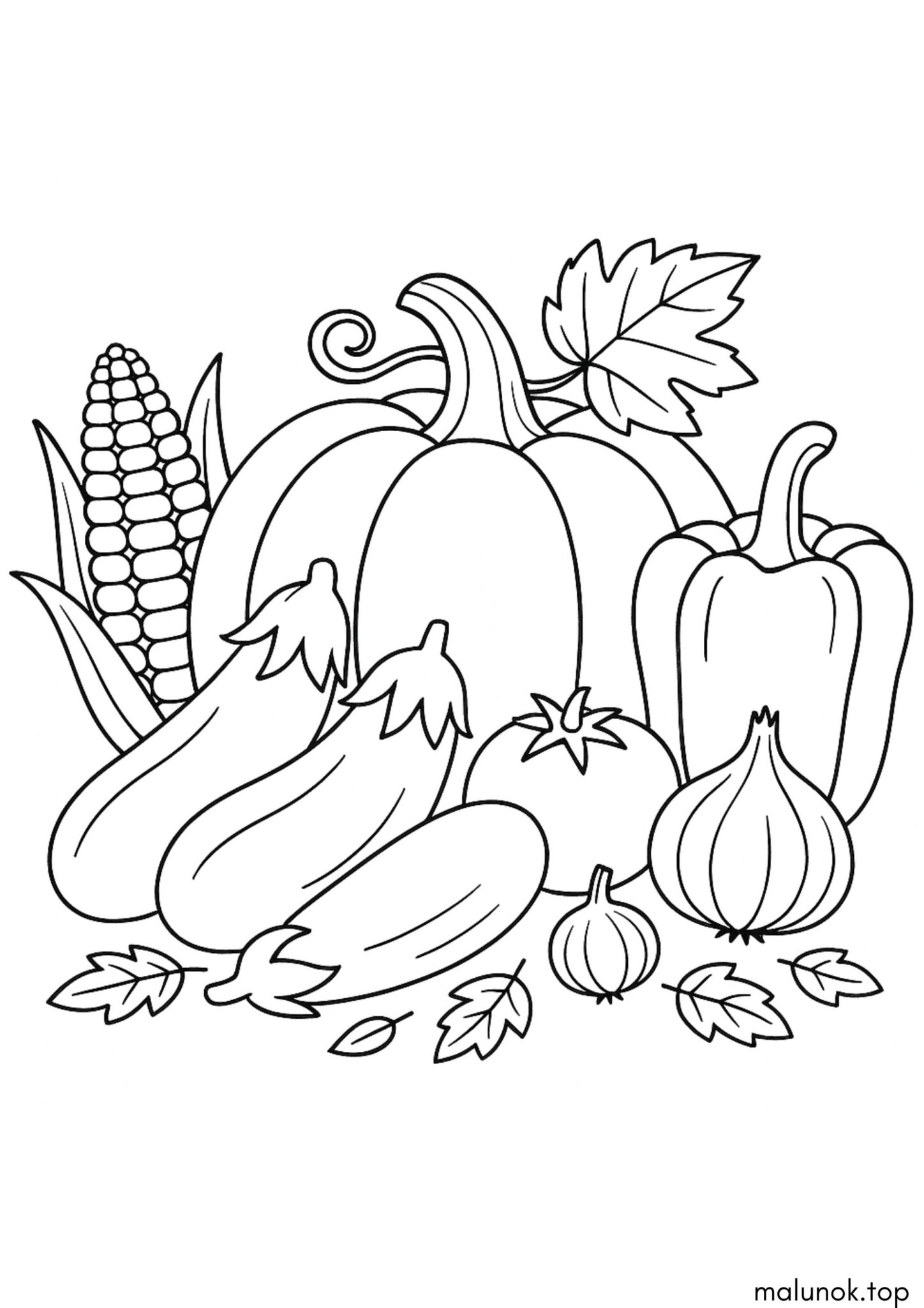 Раскраска Осінні овочі