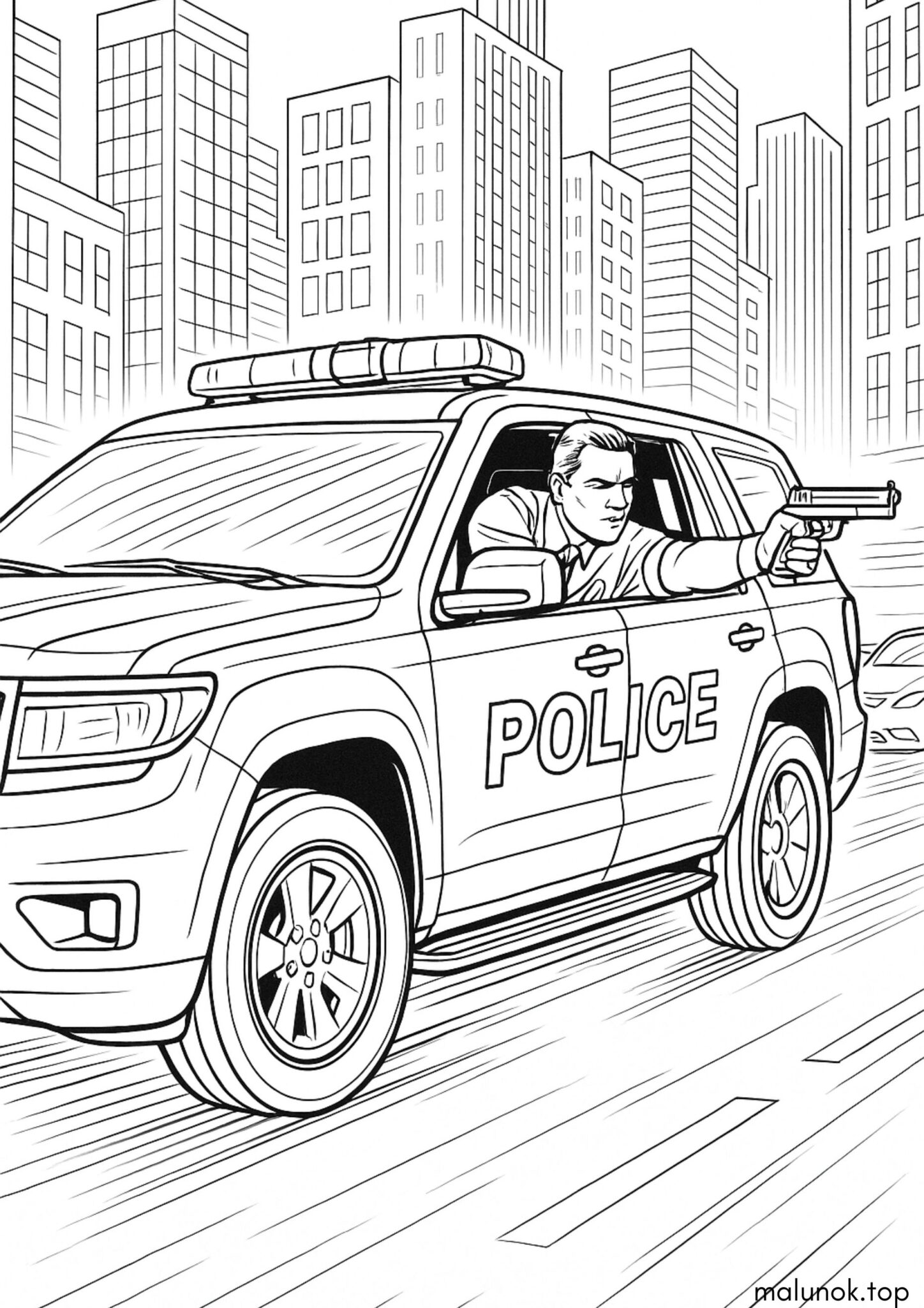 Раскраска Поліцейський джип