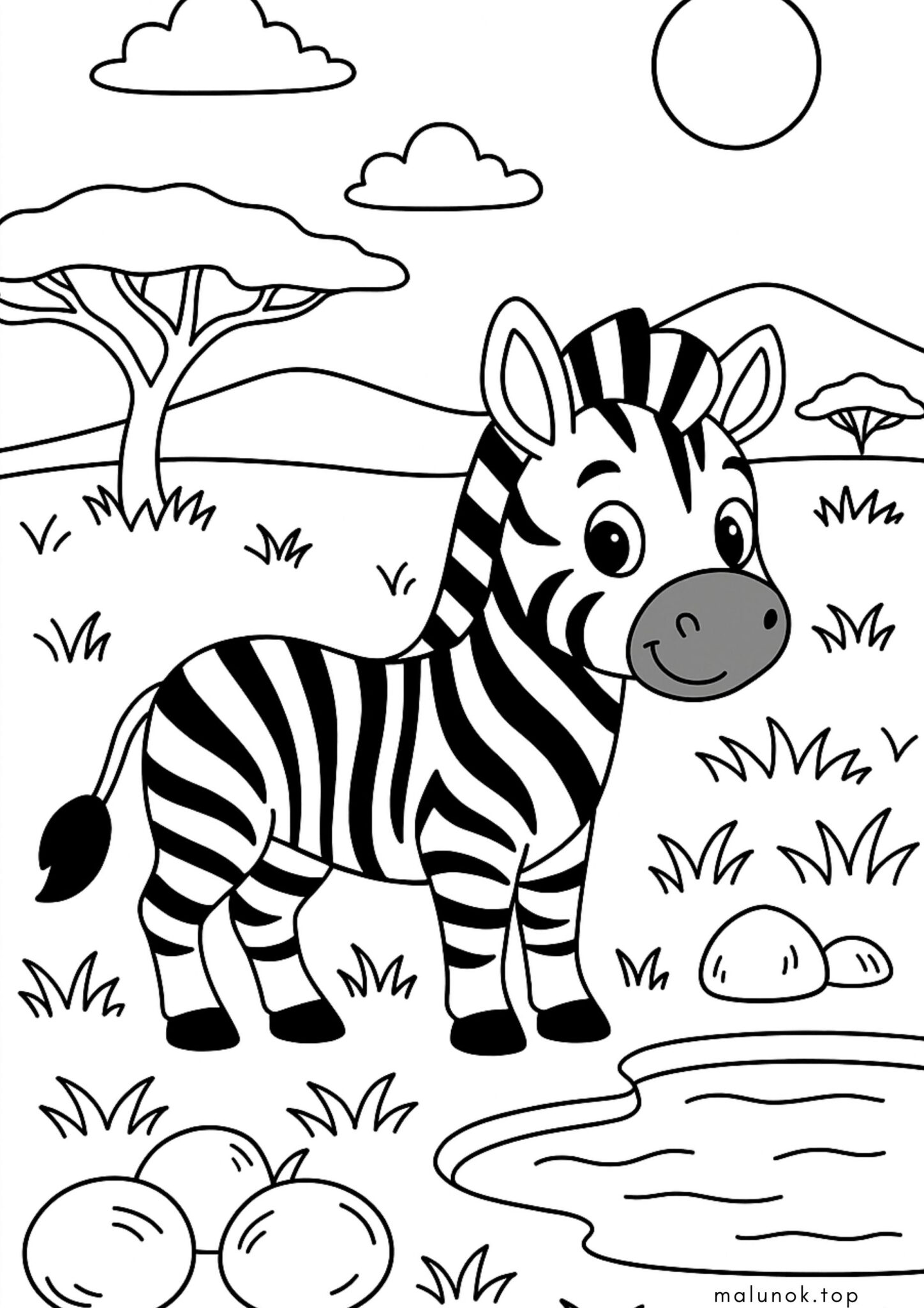 Раскраска Зебра