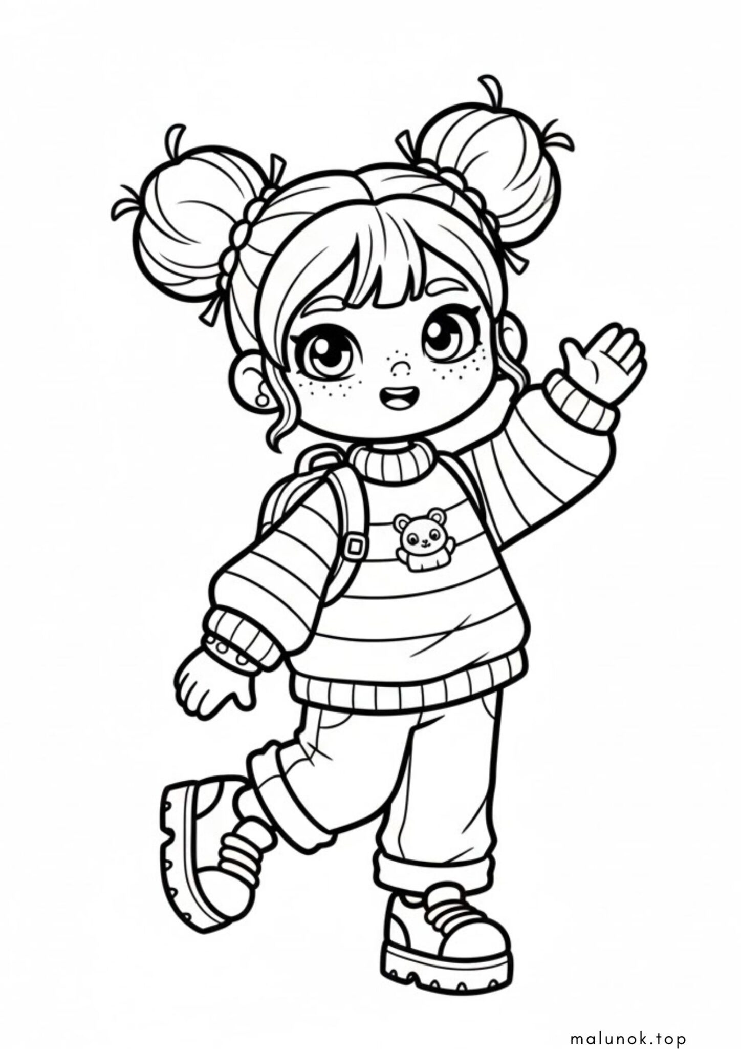 Раскраска Дівчина Тока Бока с гульками