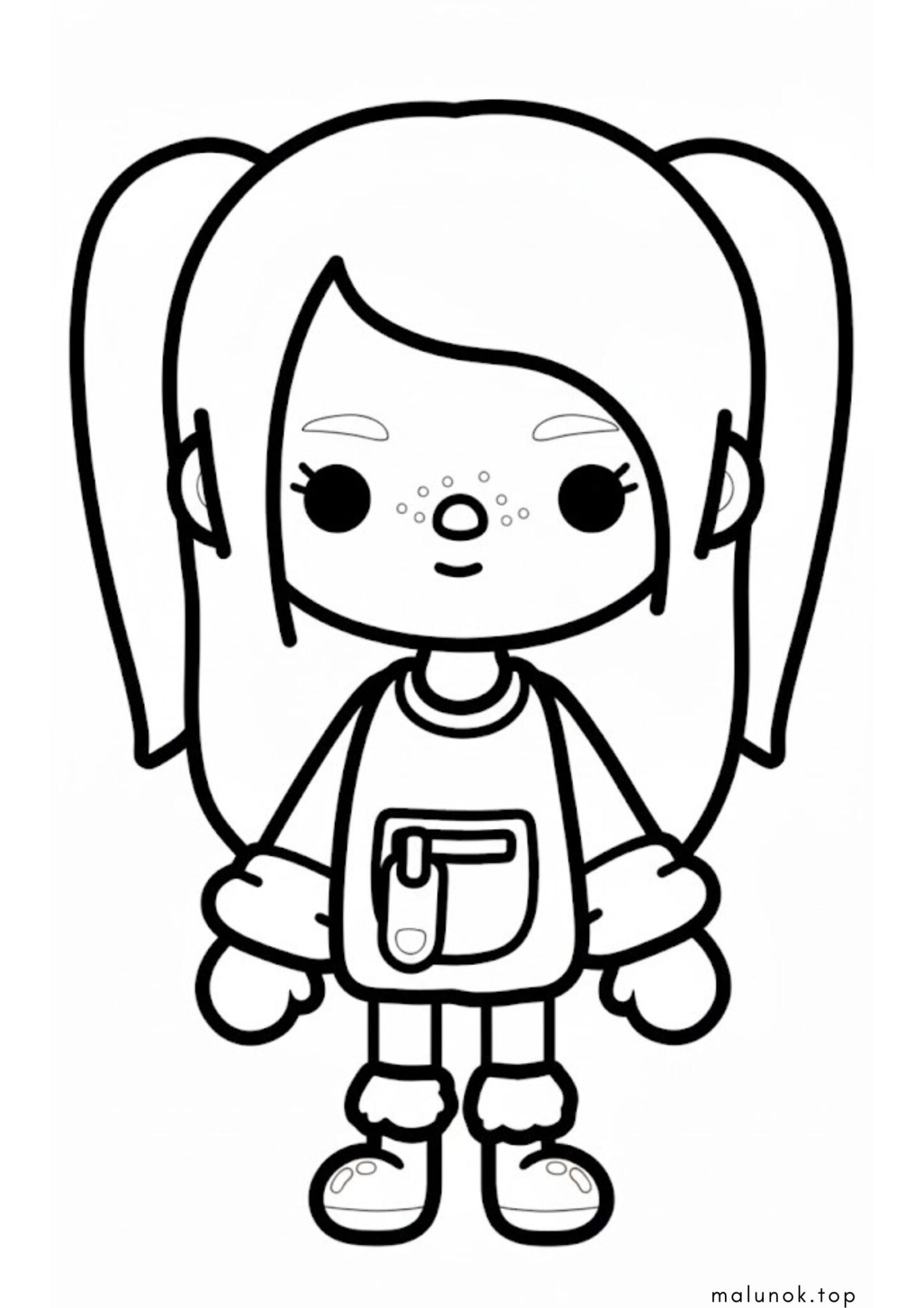 Раскраска Дівчинка Тока Бока у світшоті