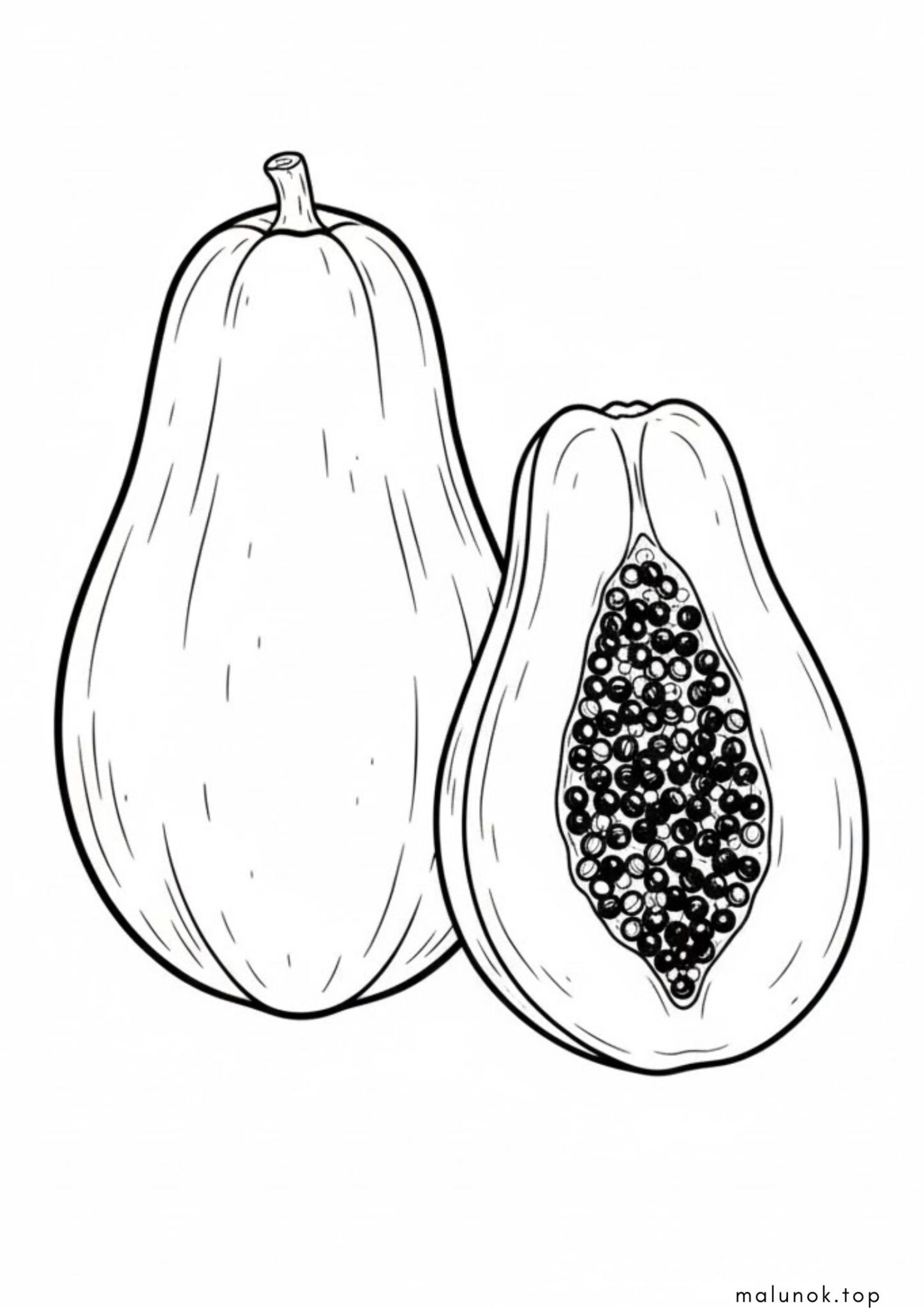 Раскраска Екзотичний фрукт папайя