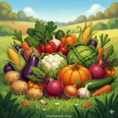 Розмальовки овочів для дітей - роздрукувати безкоштовно А4, скачати розфарбовки 