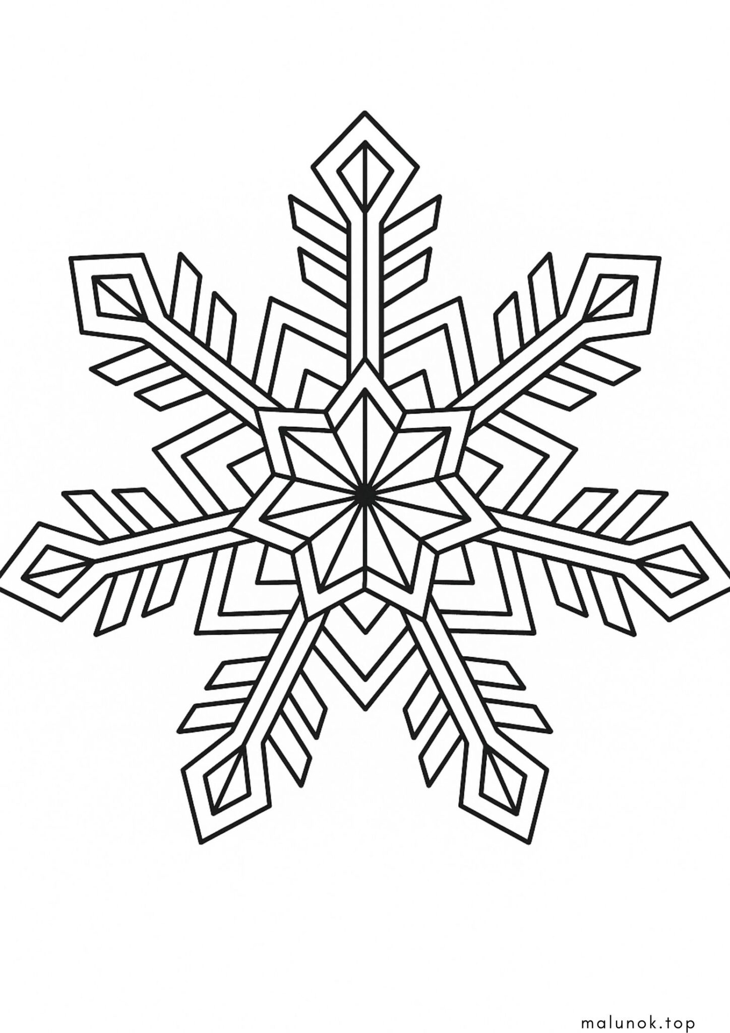 Раскраска Сніжинка з геометричним малюнком
