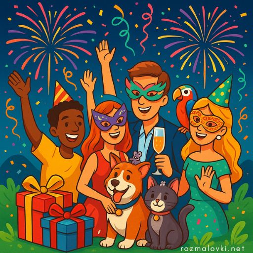 Розмальовки Свята 🎉🎁✨