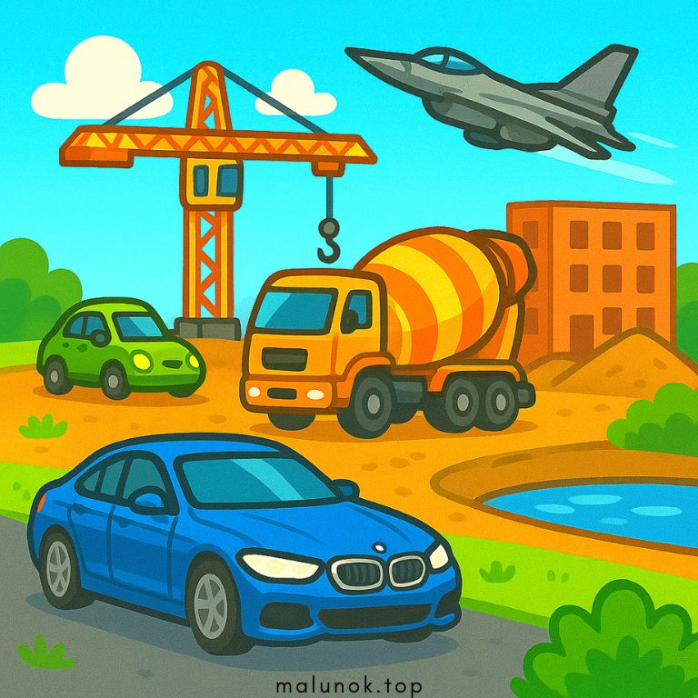 Розмальовки Техніка 🚜🚗✈️