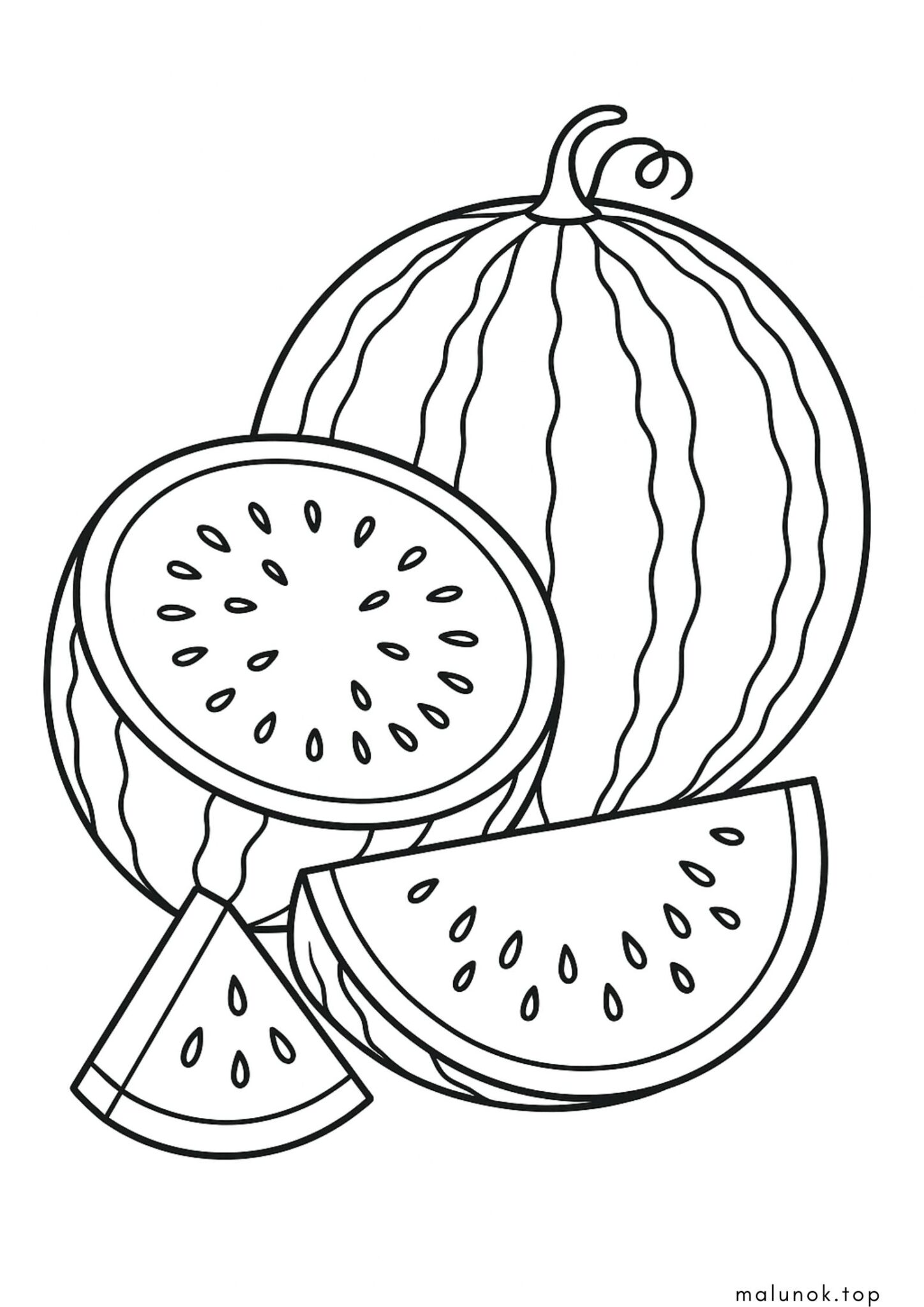 Раскраска Ягода кавуна у розрізі