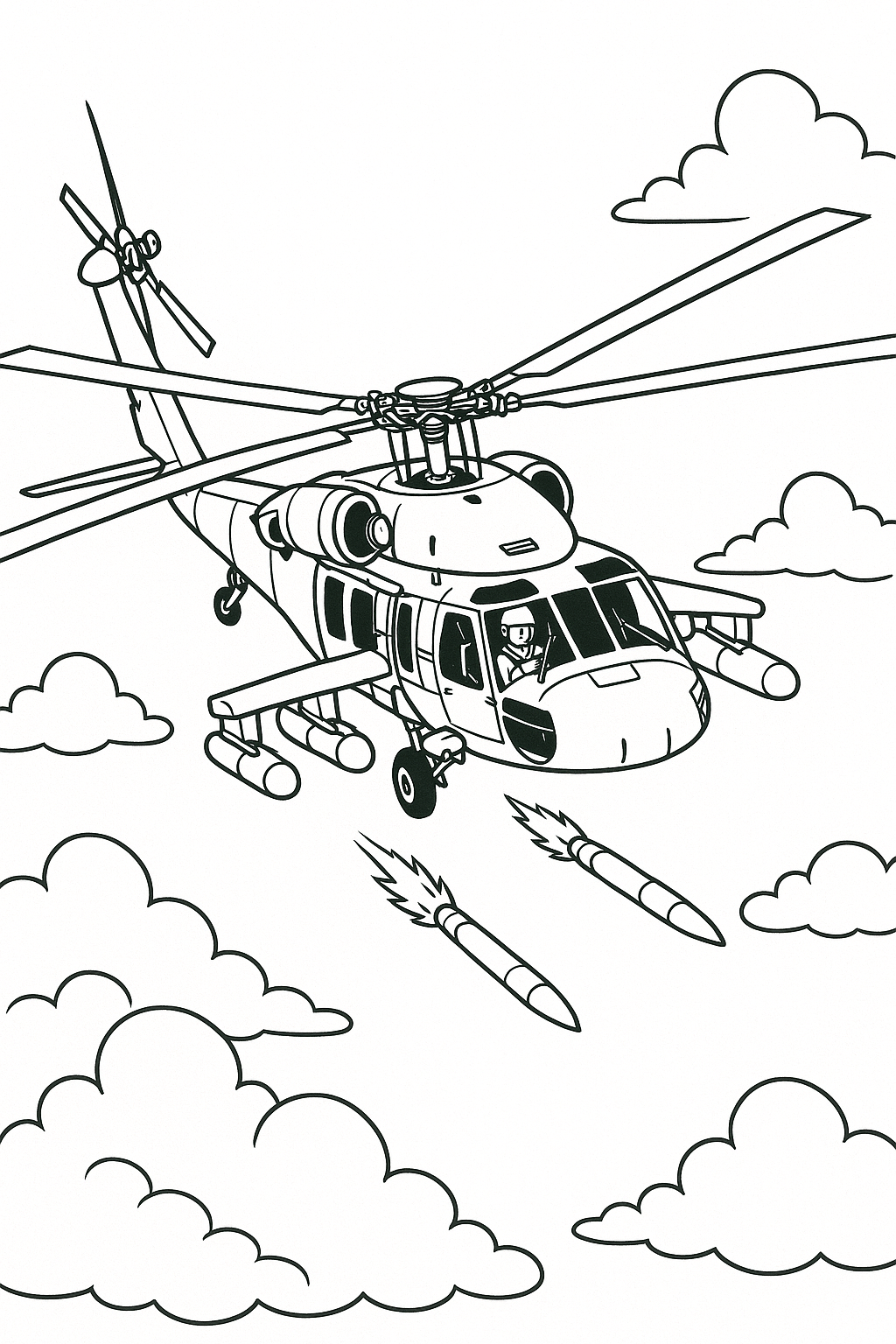 Раскраска Вертоліт — Black Hawk