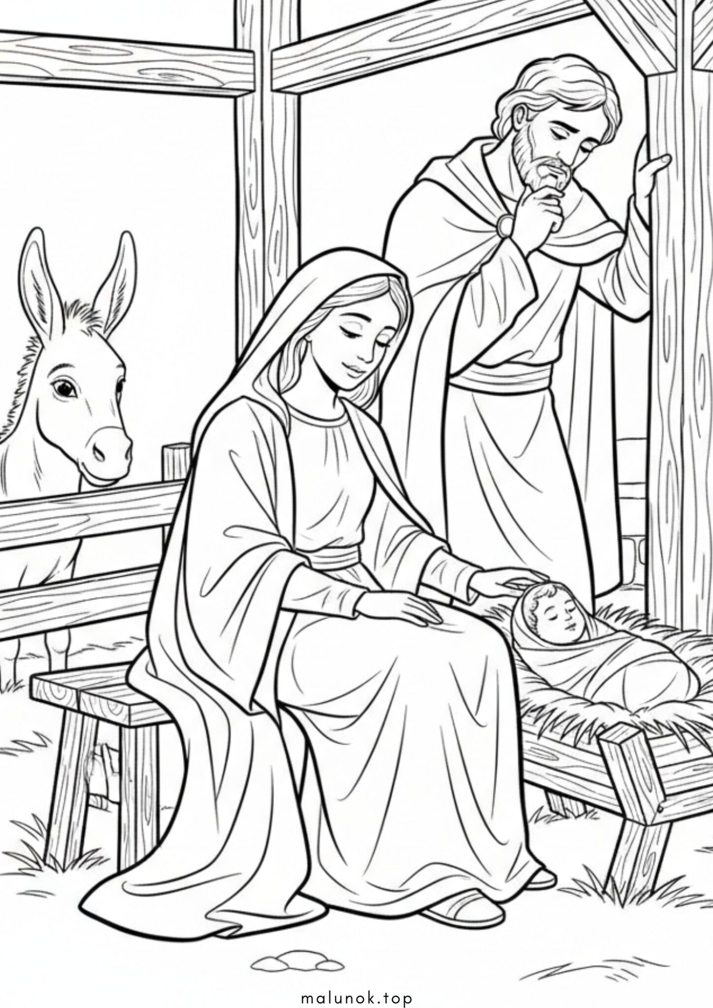 Раскраска До Різдва: народження Ісуса