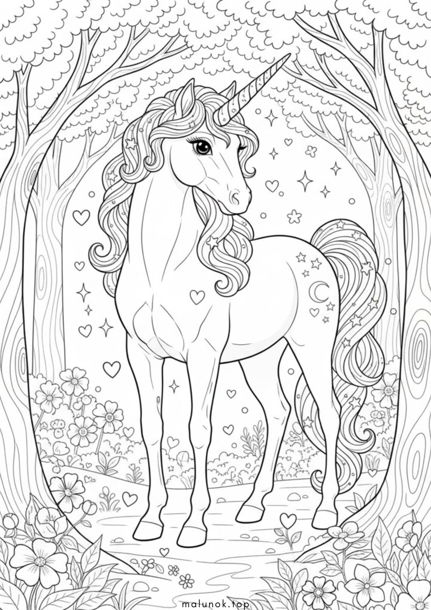 Раскраска Дорослий єдиноріг
