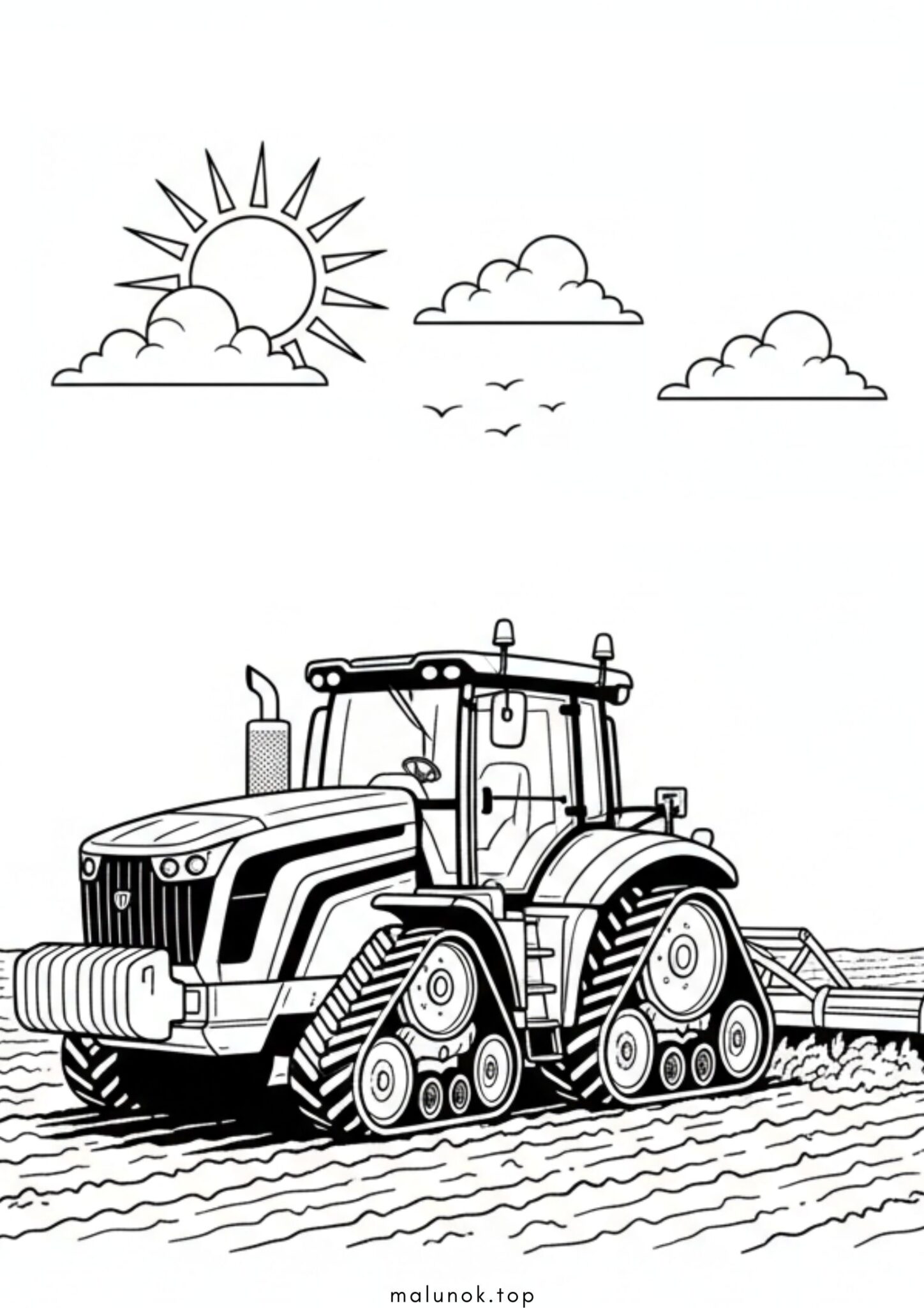 Раскраска Гусеничний трактор