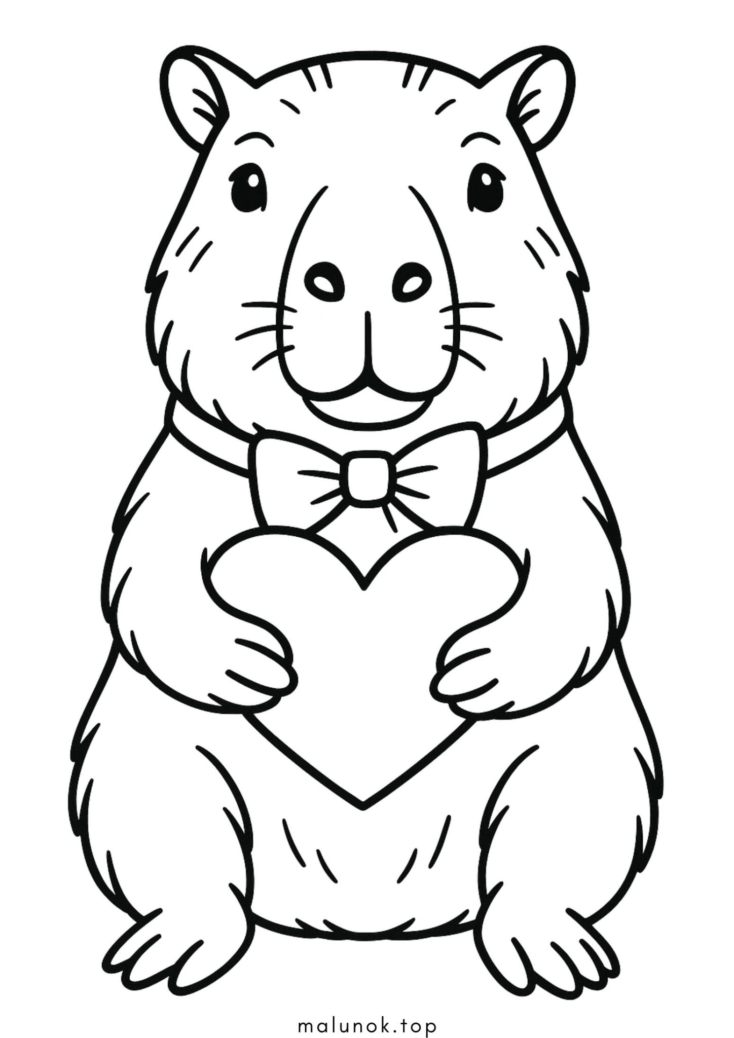 Раскраска Капібара з серденьком