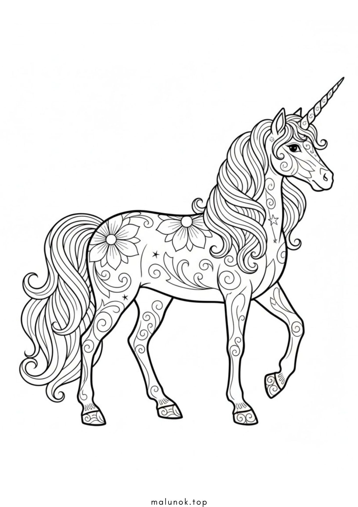 Раскраска Казковий єдиноріг