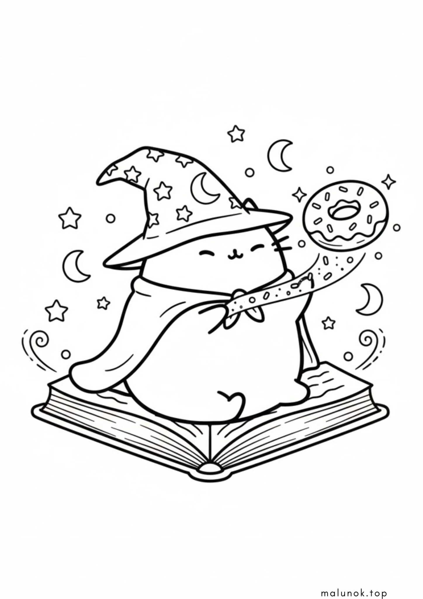 Раскраска Кіт Пушин чарівник