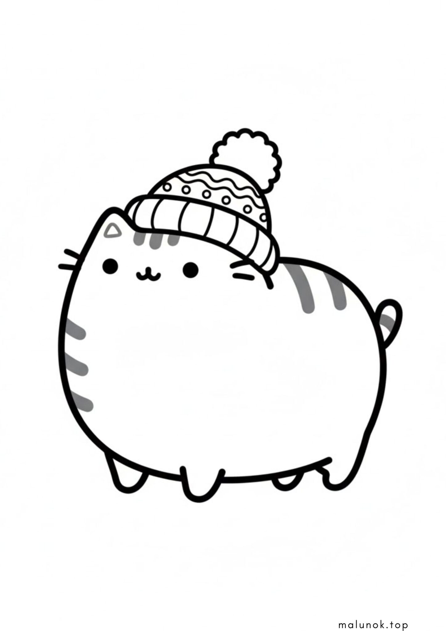 Раскраска Кіт Пушин у шапці