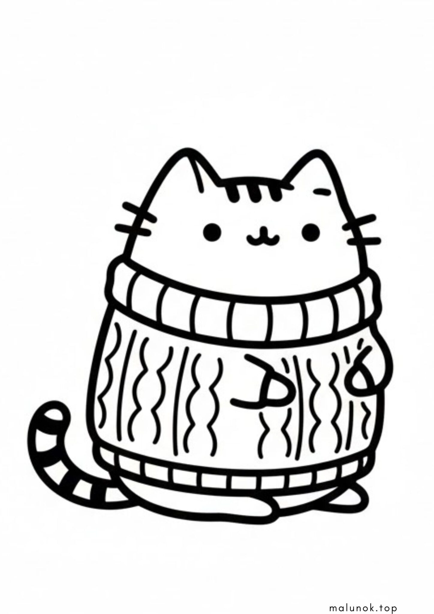 Раскраска Кіт Пушин у светрі