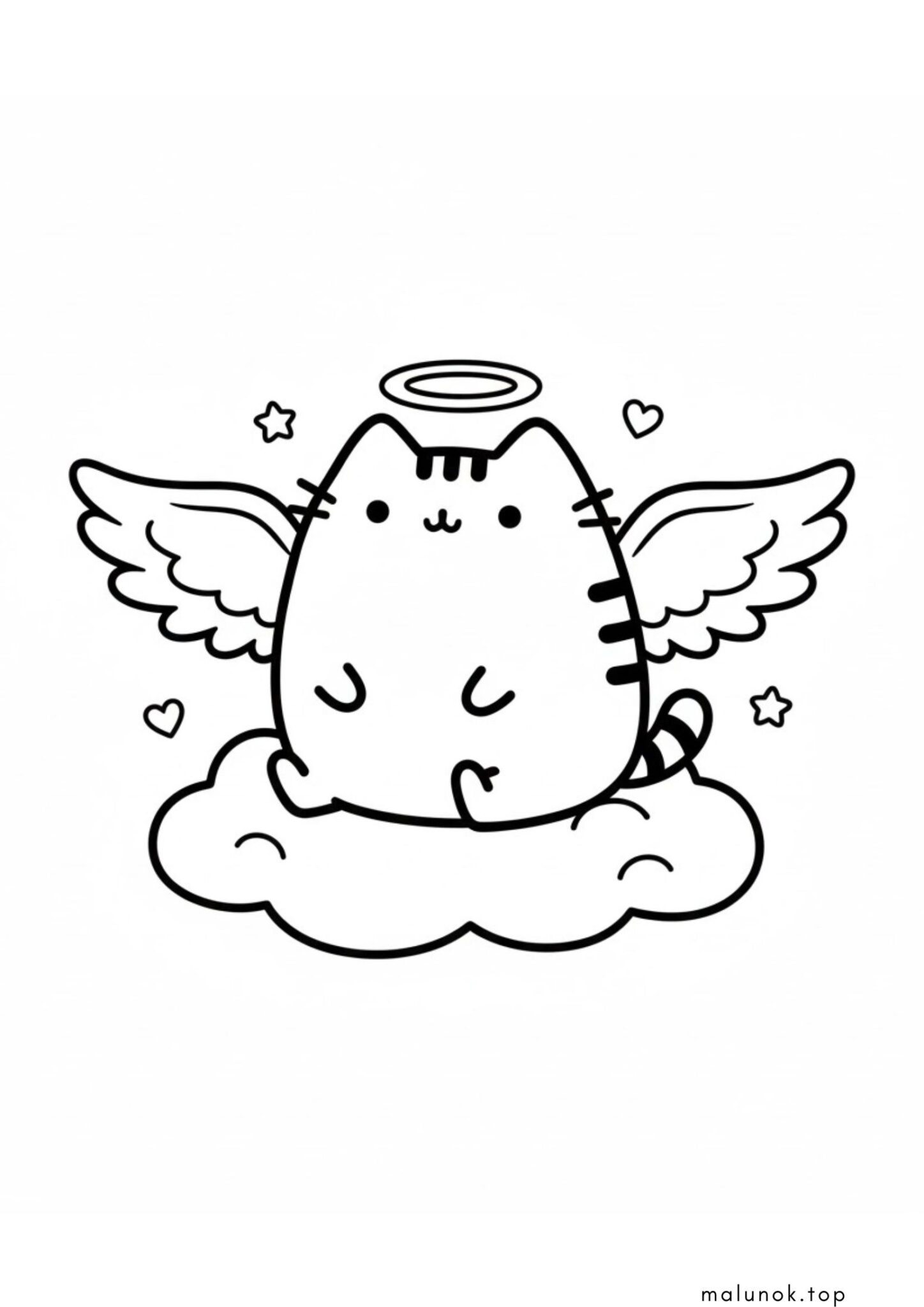 Раскраска Кіт Пушин янгол