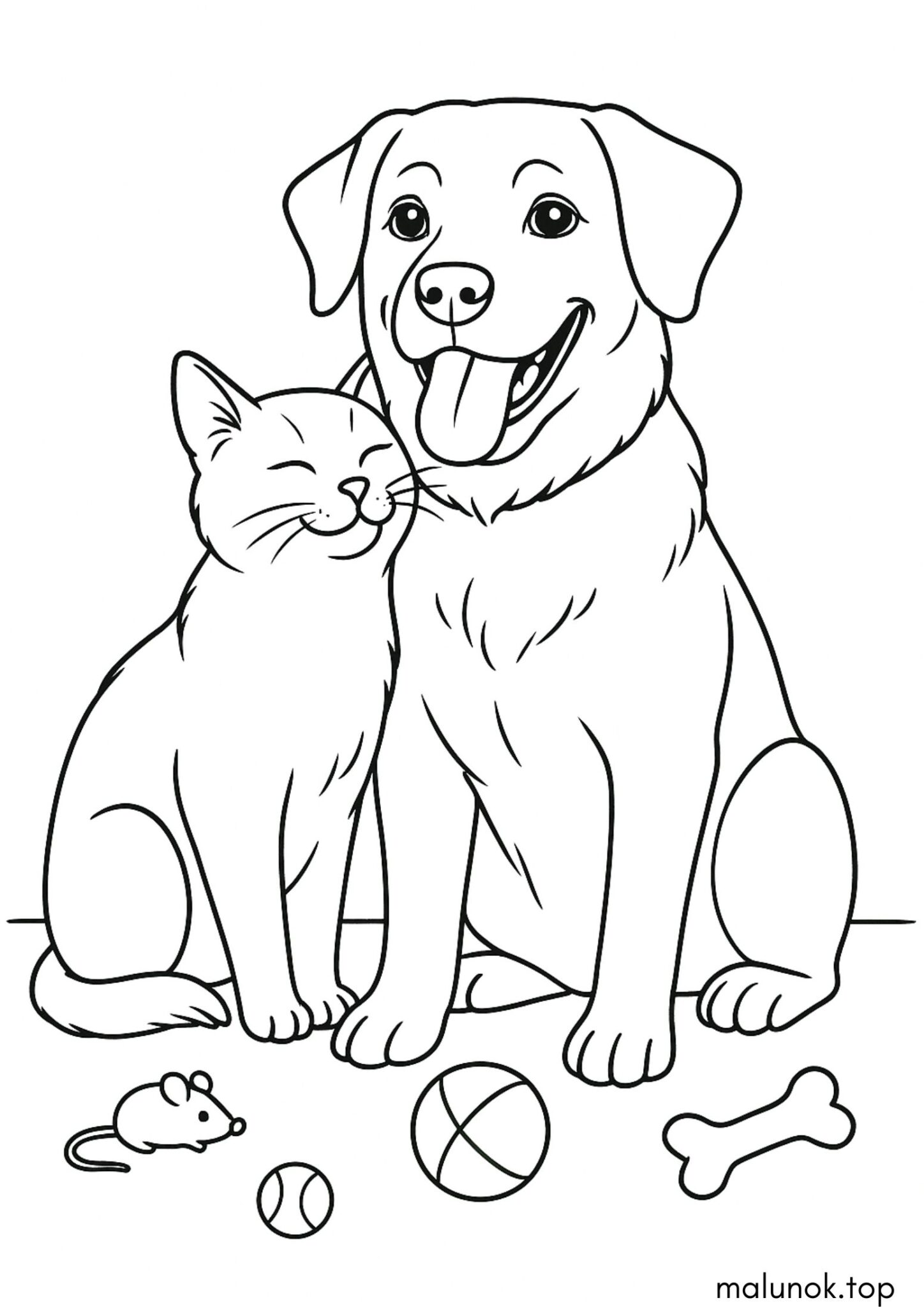 Раскраска Кіт та собака
