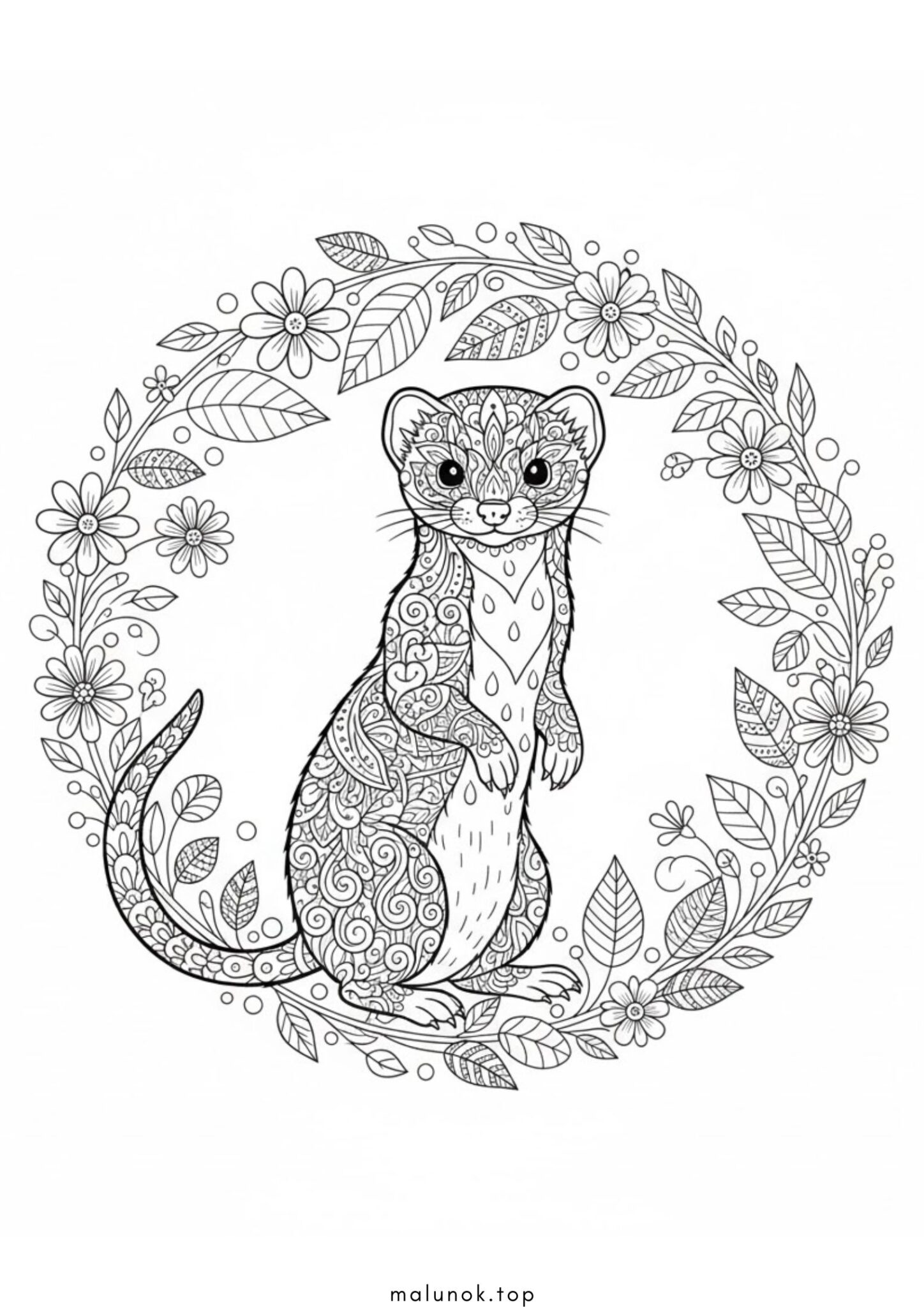 Раскраска Ласка антистрес