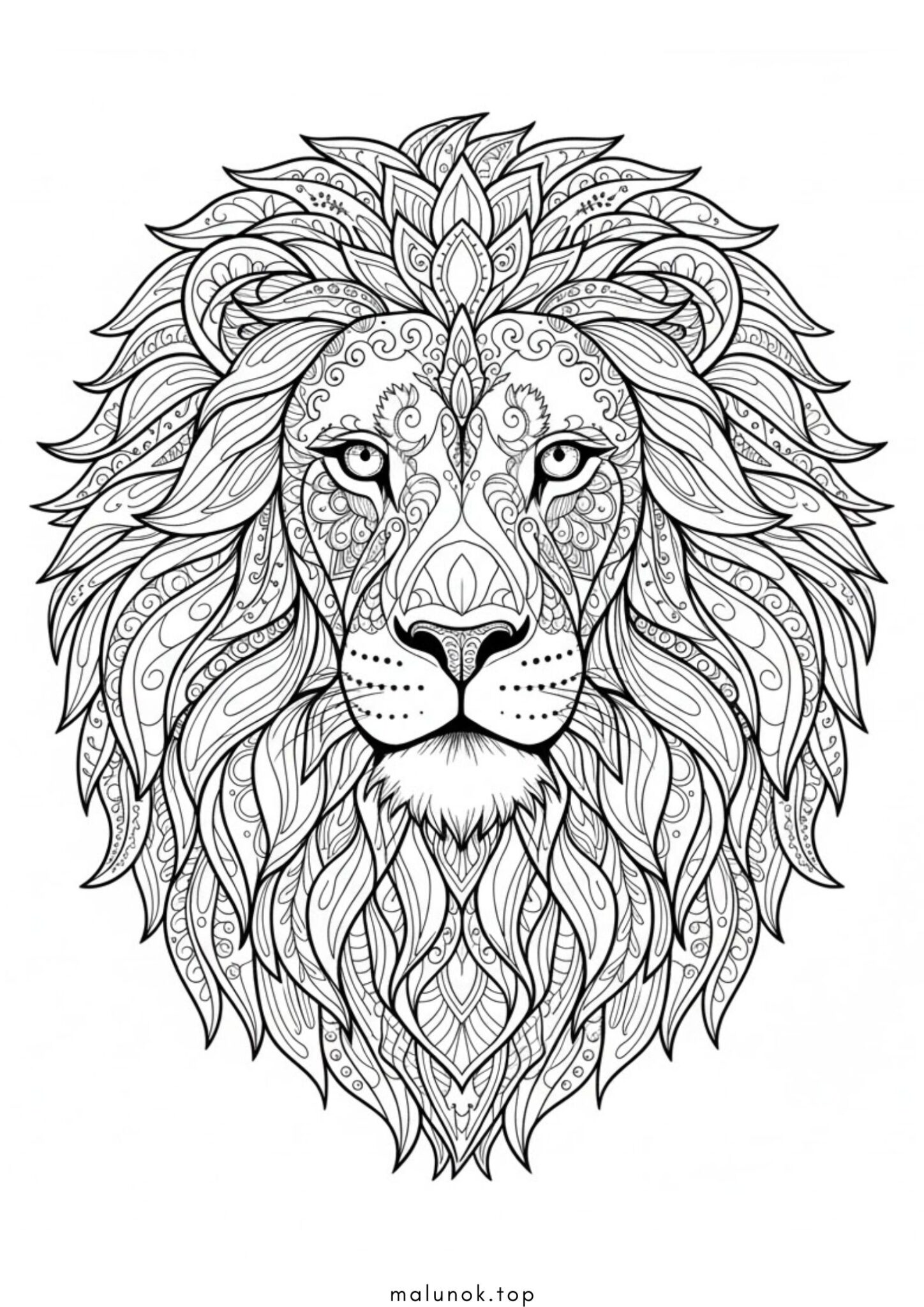 Раскраска Лев антистрес