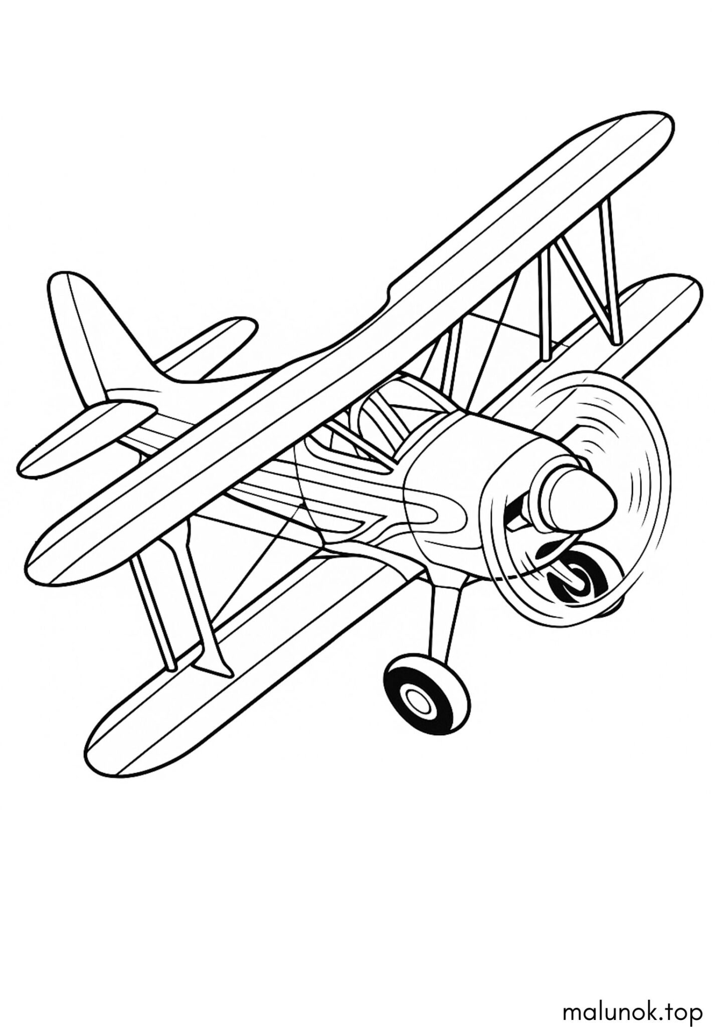 Раскраска Літак біплан