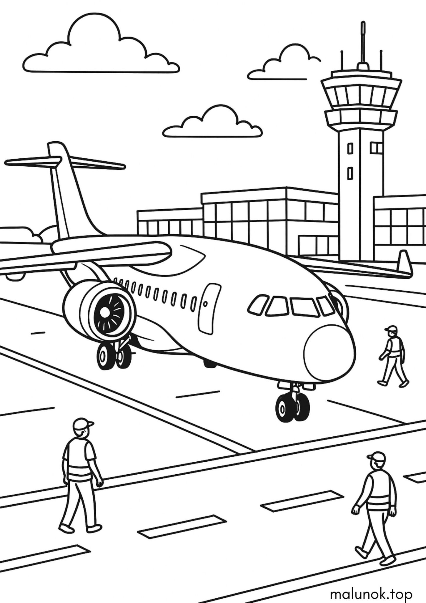 Раскраска Літак у аеропорті
