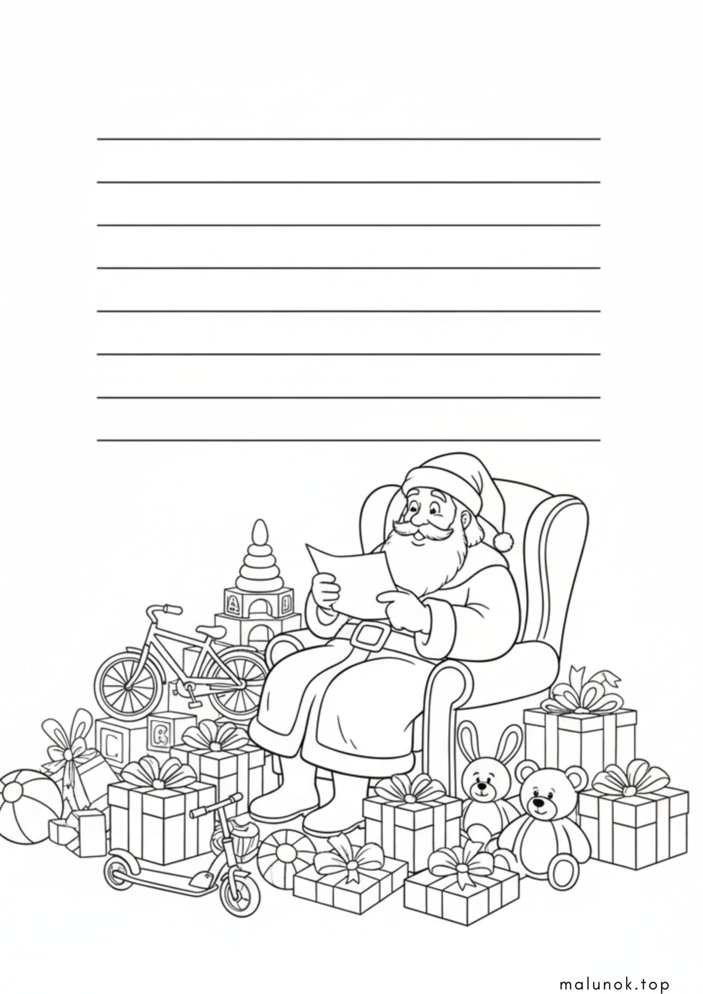 Раскраска Лист Миколаю