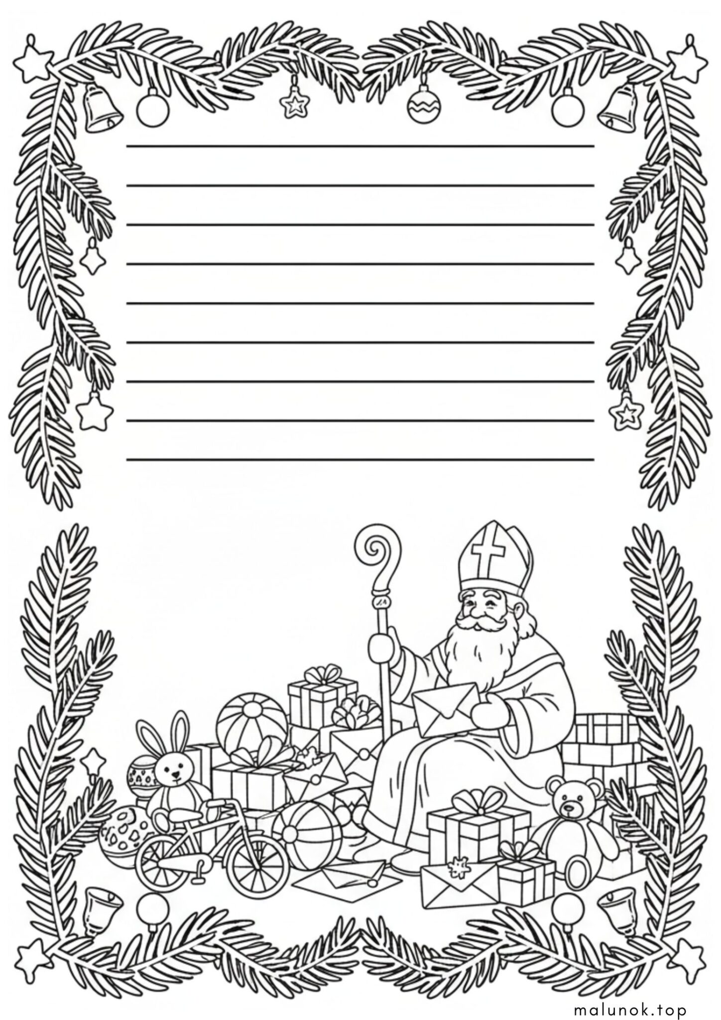 Раскраска Лист Святому Миколаю від дитини