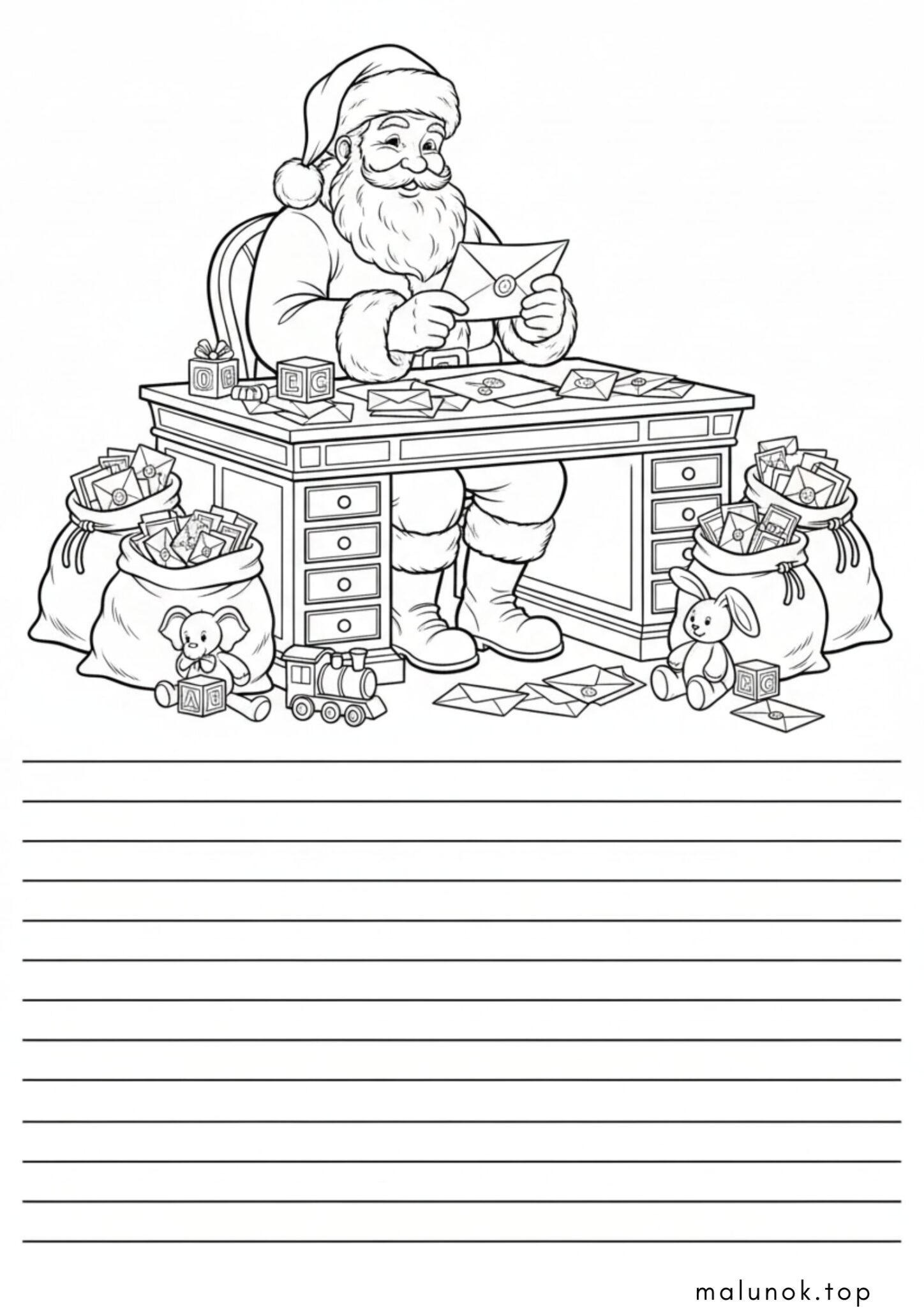 Раскраска Лист для Діда Мороза