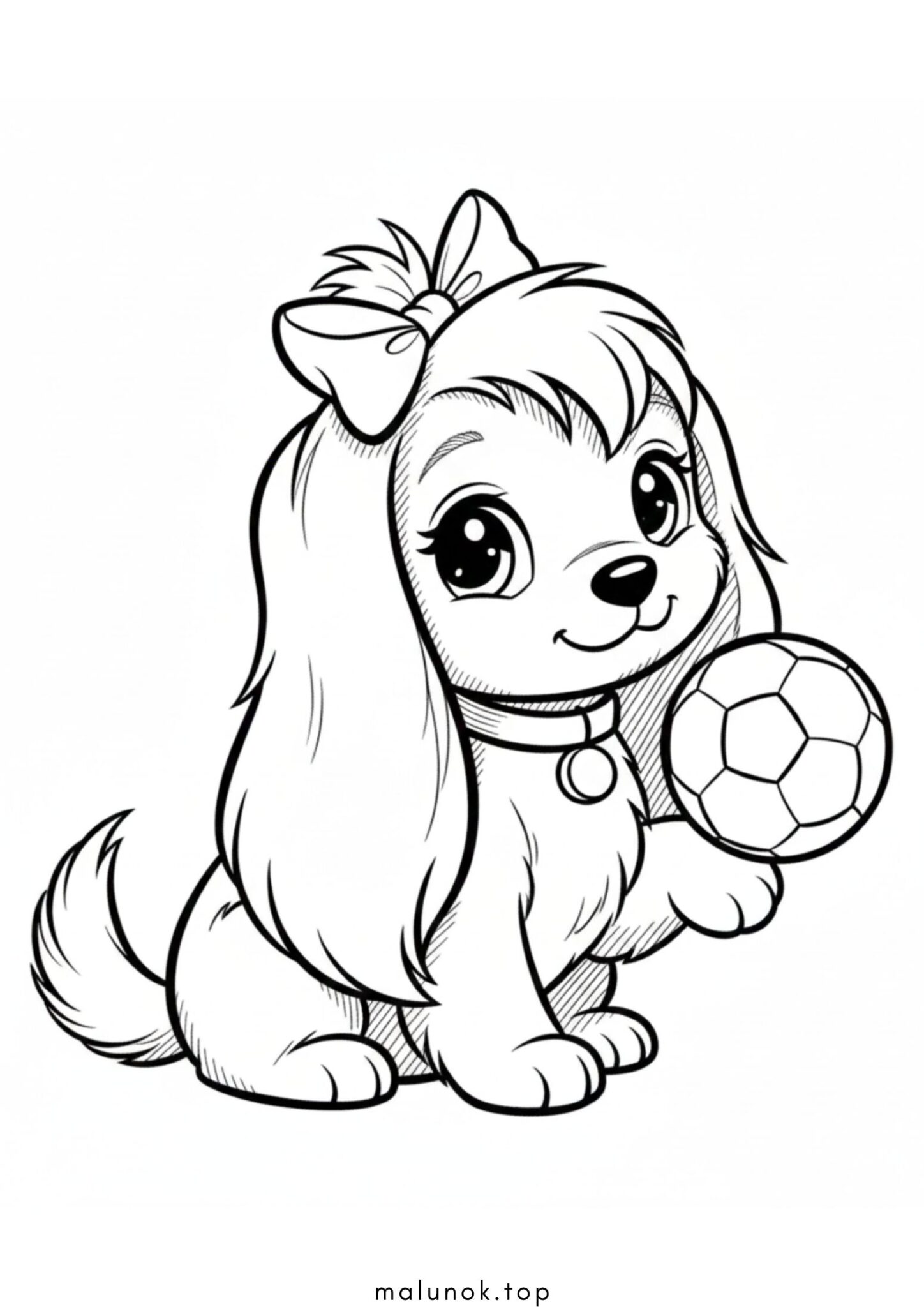 Раскраска Мила собачка з іграшкою