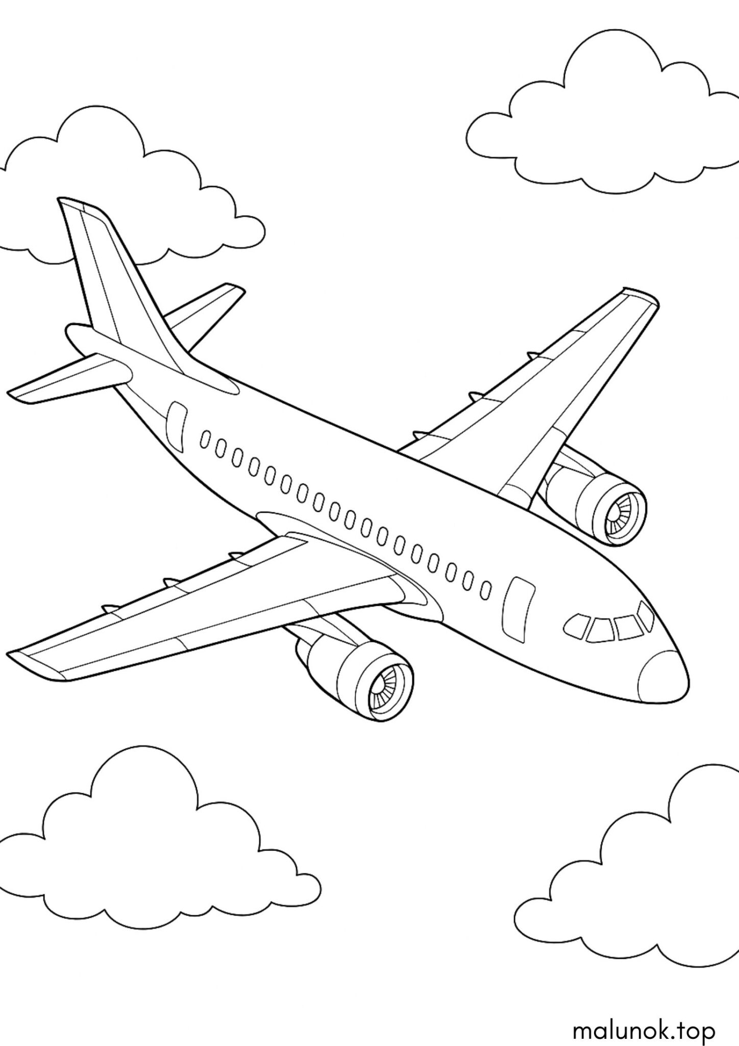 Раскраска Пасажирський літак