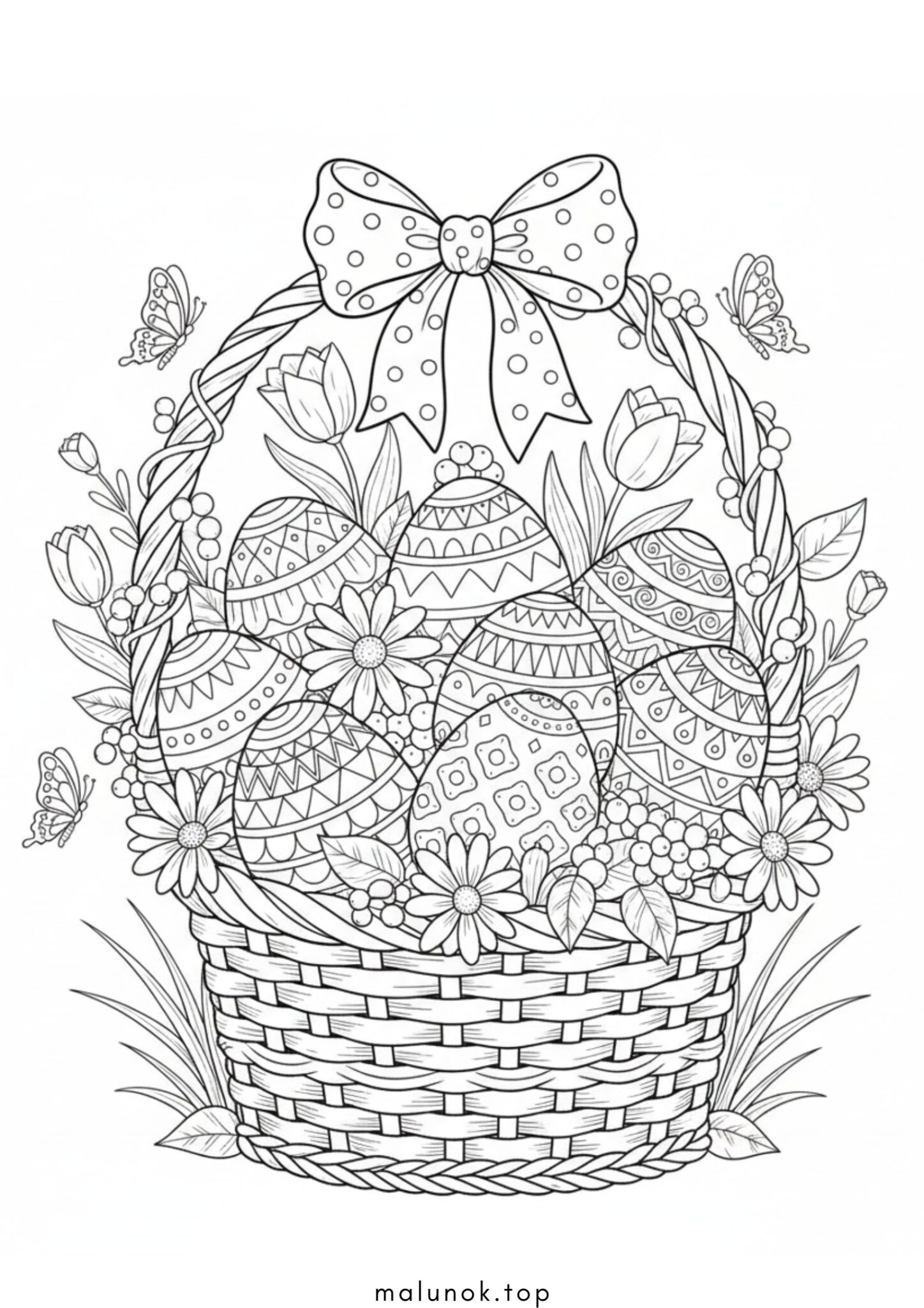 Раскраска Пасхальний кошик