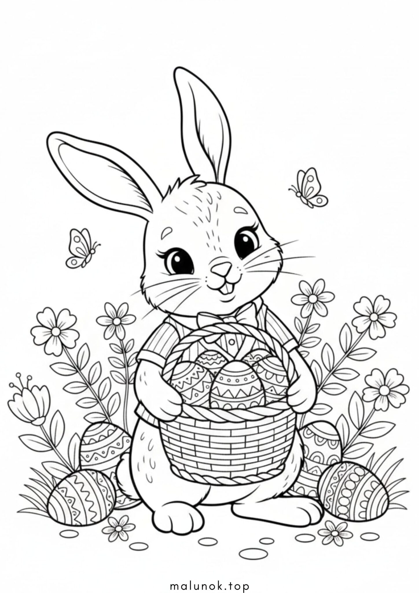 Раскраска Пасхальний зайчик