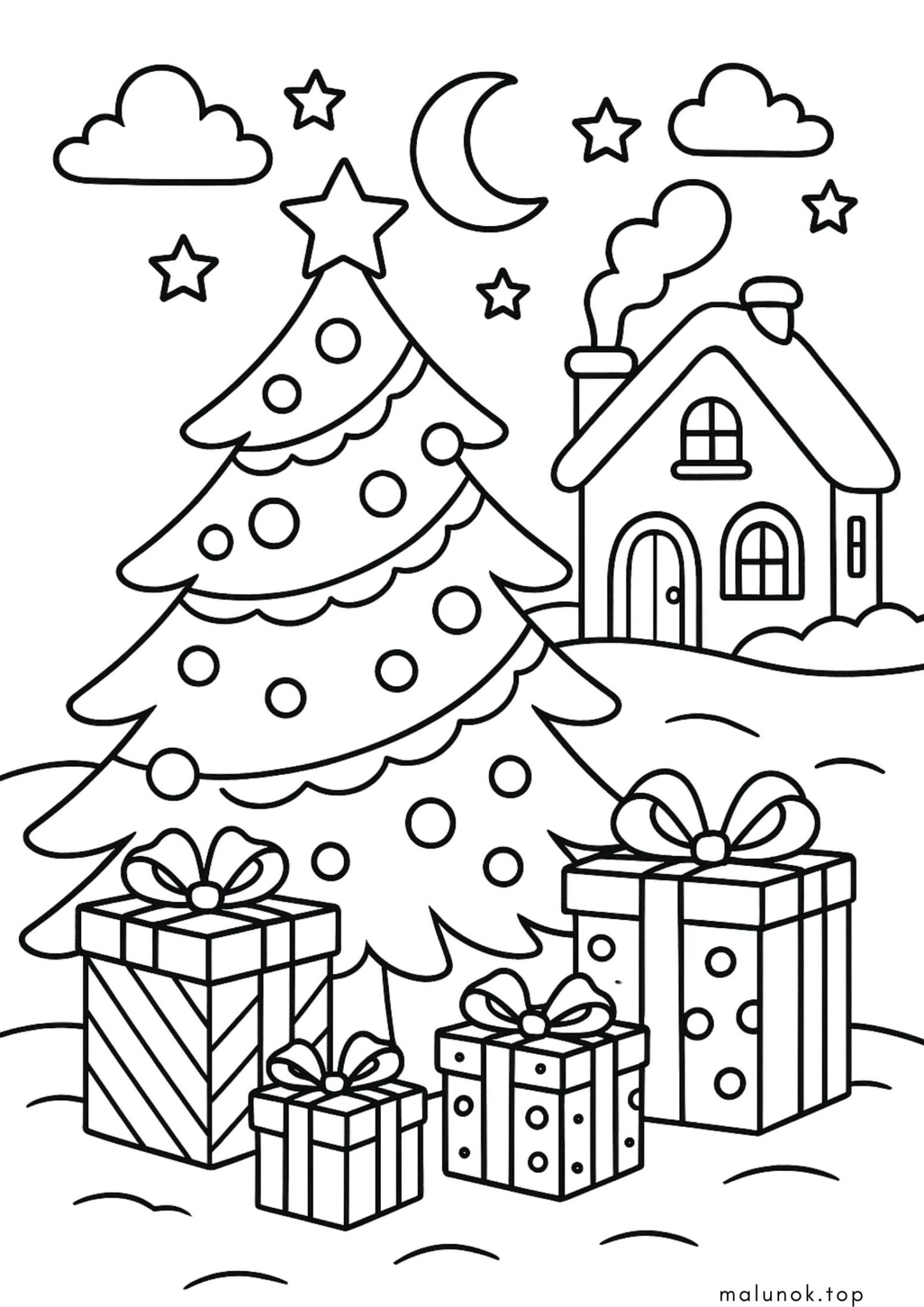 Раскраска Різдвяна ніч