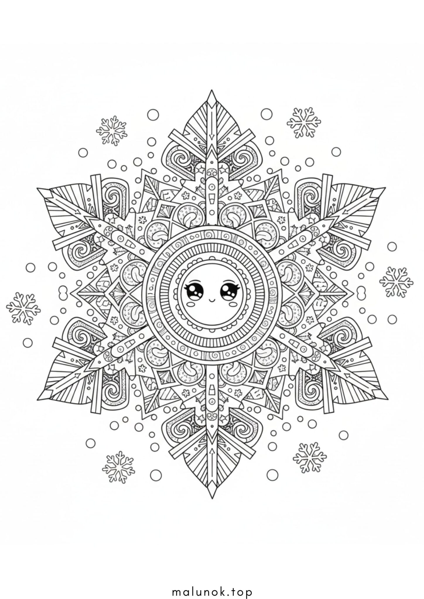 Раскраска Сніжинка антистрес