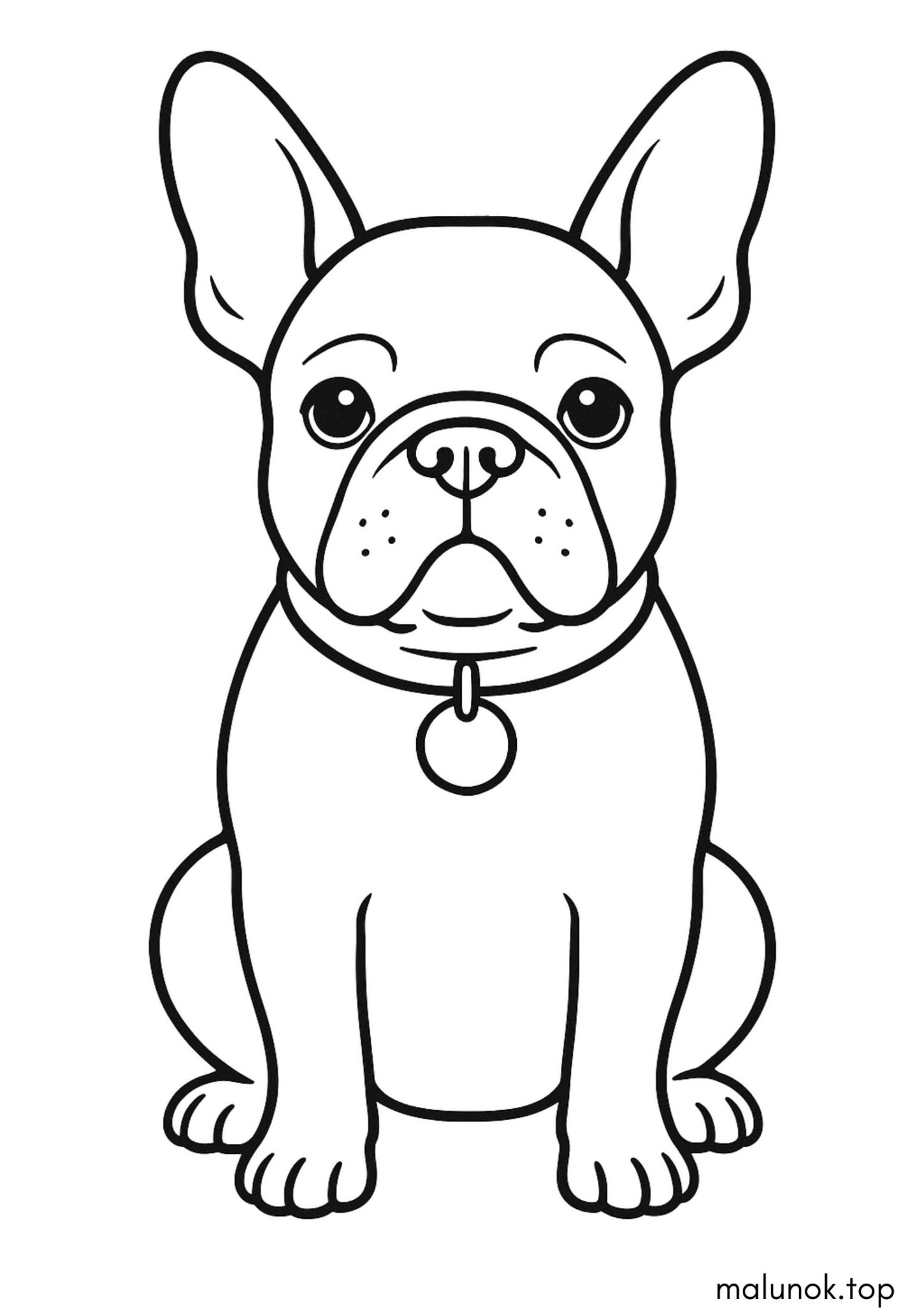 Раскраска Собачка французький бульдог