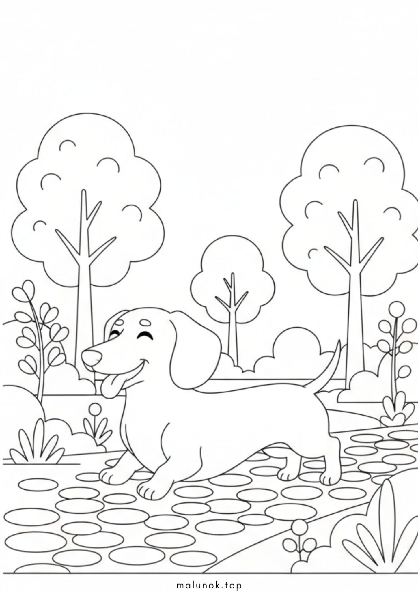 Раскраска Собачка такса