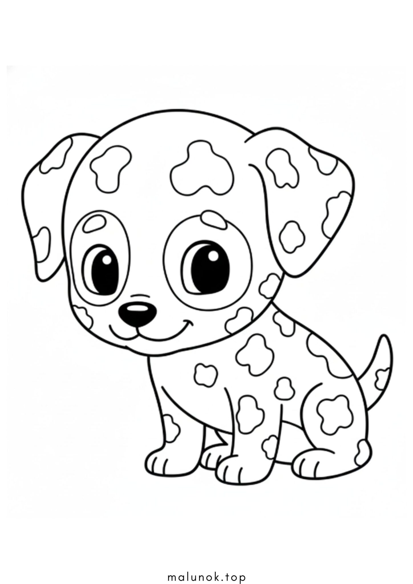 Раскраска Собачка у цяточки