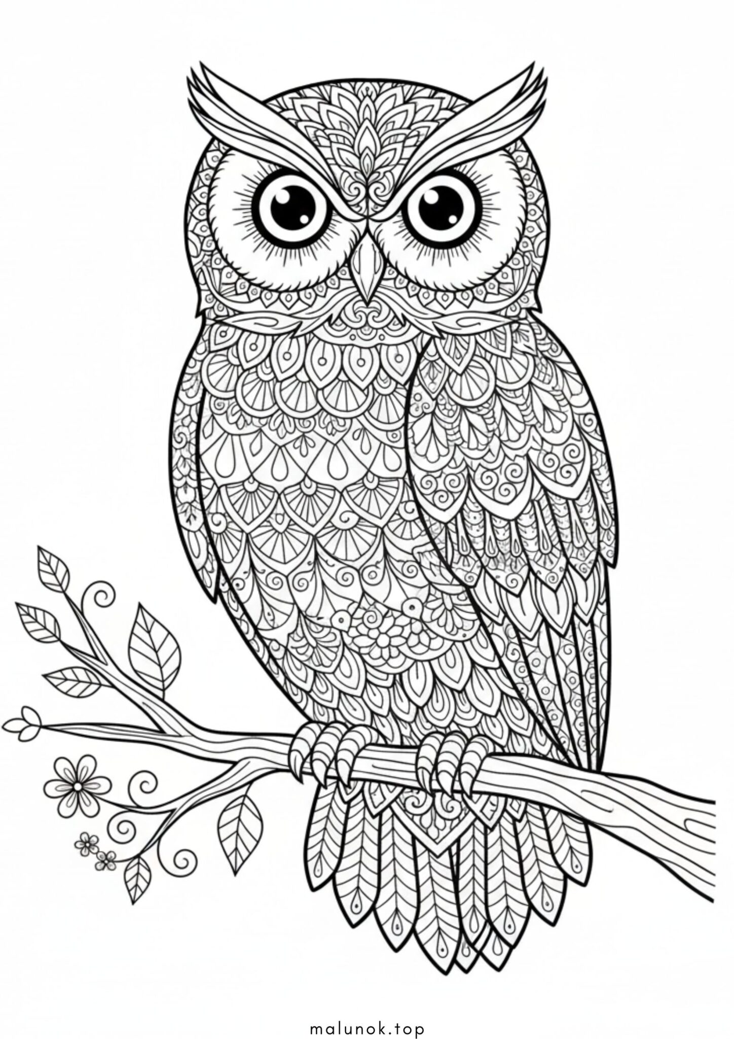 Раскраска Сова антистрес
