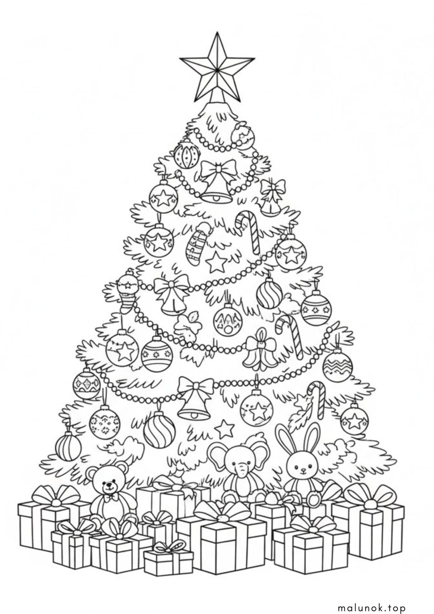 Раскраска Святкова новорічна ялинка